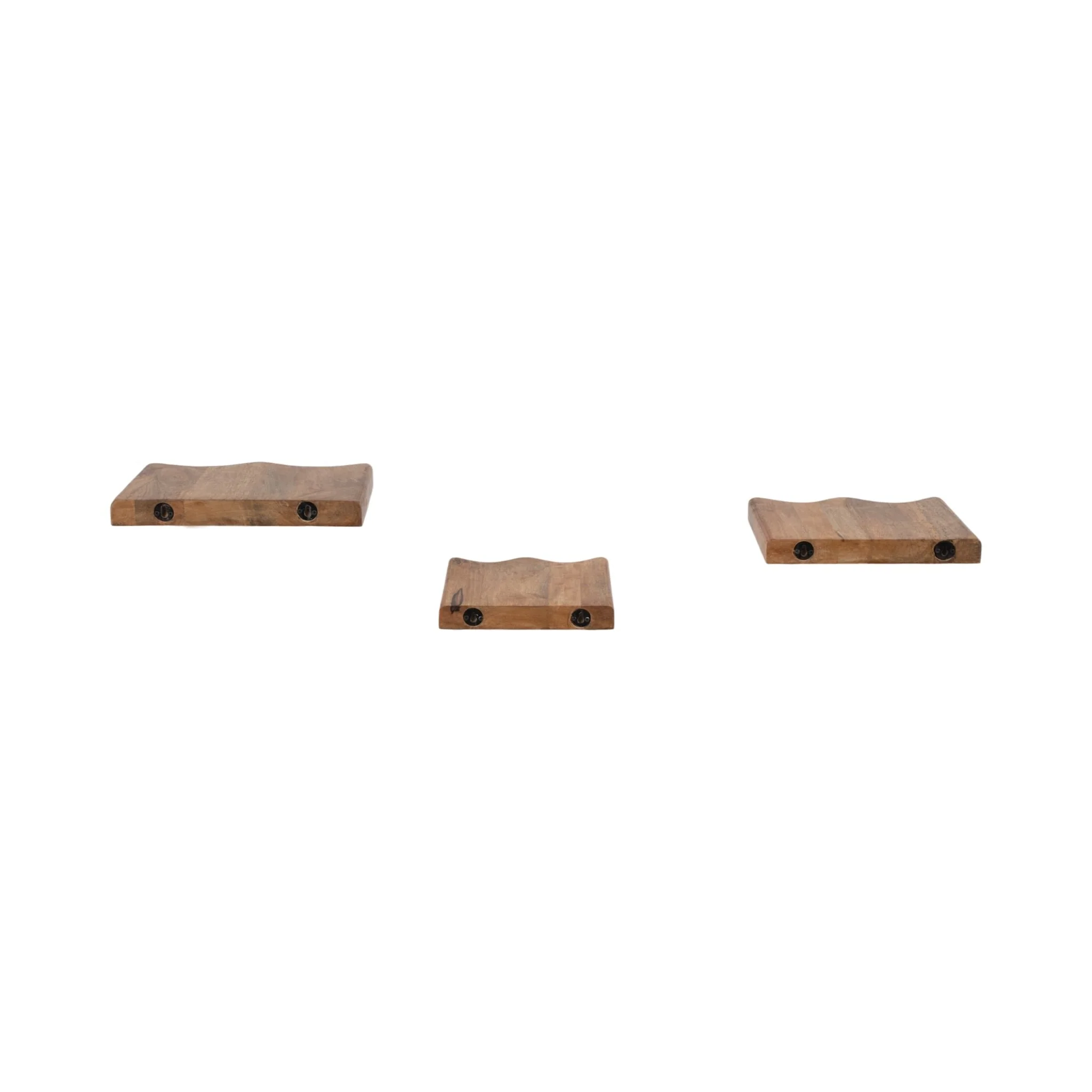 S/3 Mango Wood Shelves, Brown - Image 4