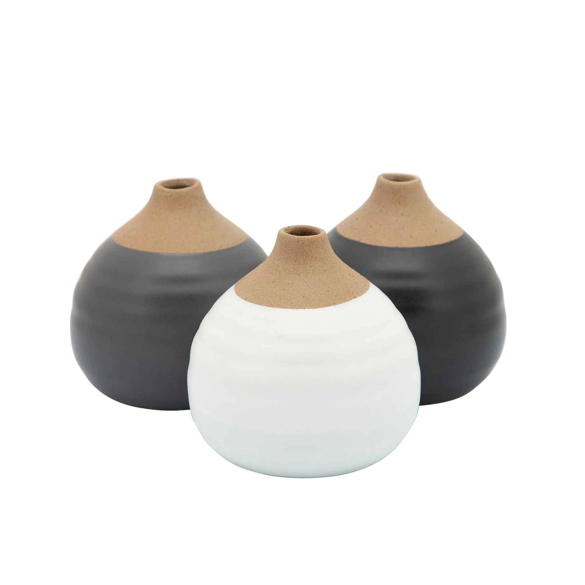 S/3 Matte Bud Vases, Black/gray/white - Image 2