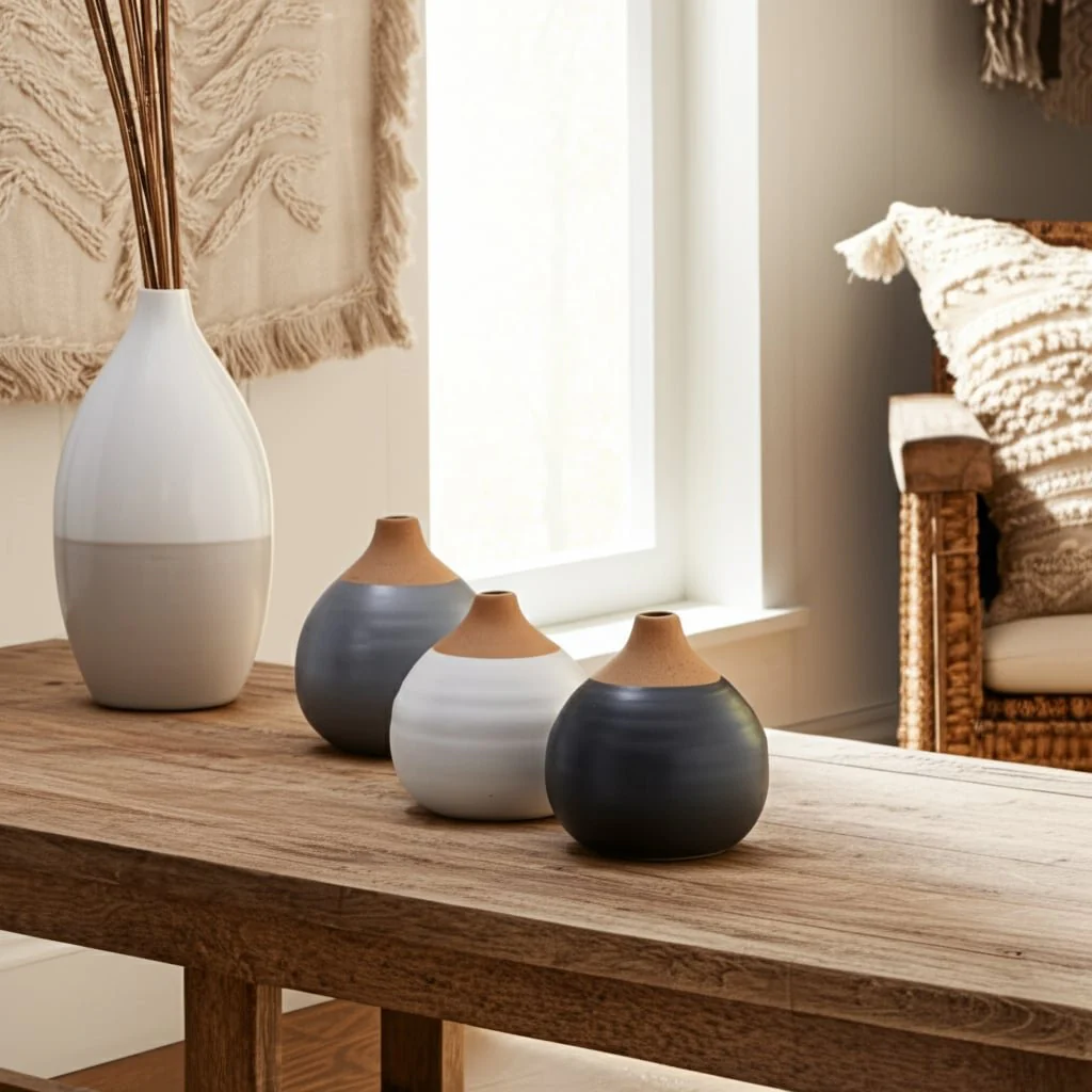 S/3 Matte Bud Vases, Black/gray/white - Image 9