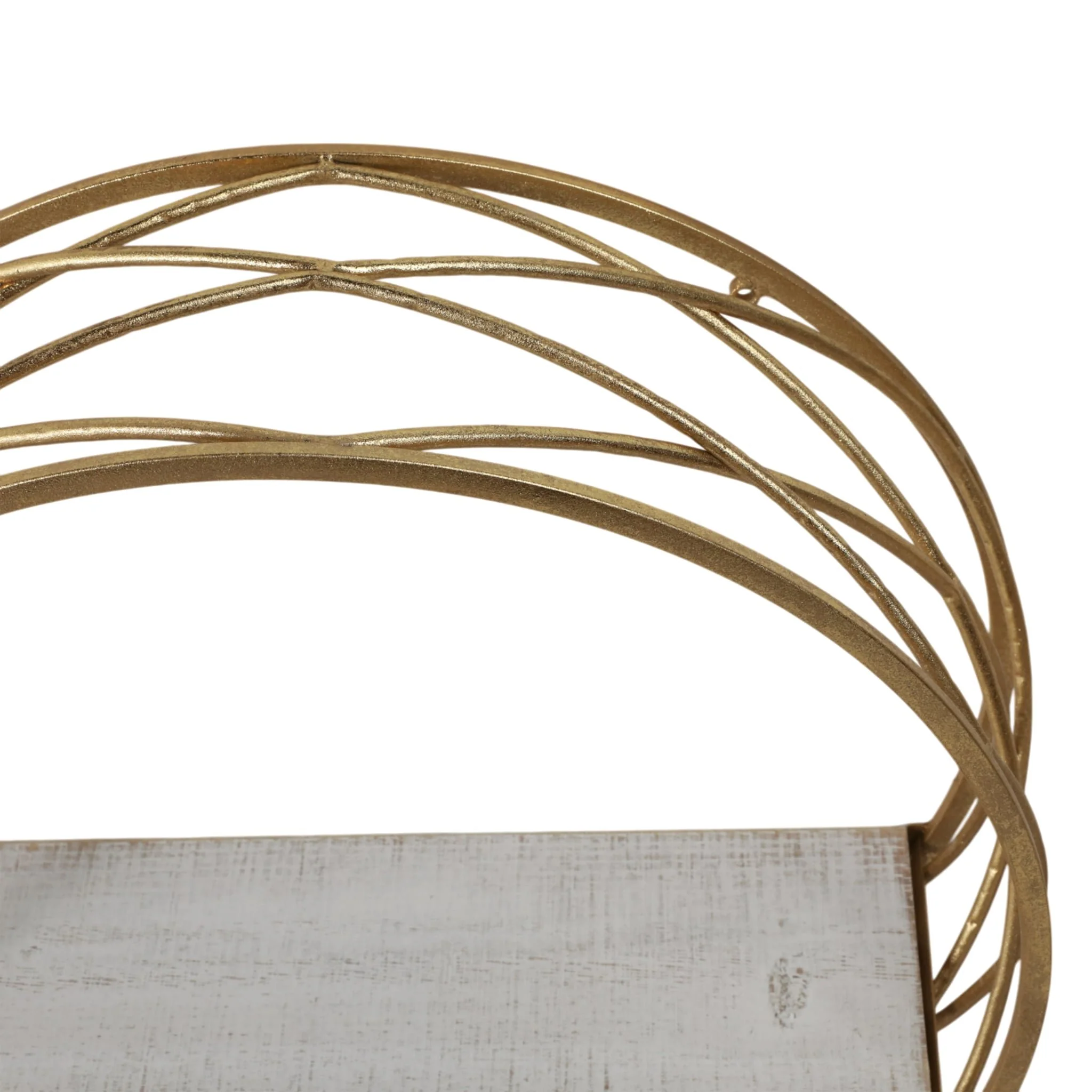 S/3 Metal Round Wall Shelves,white/gold - Image 5