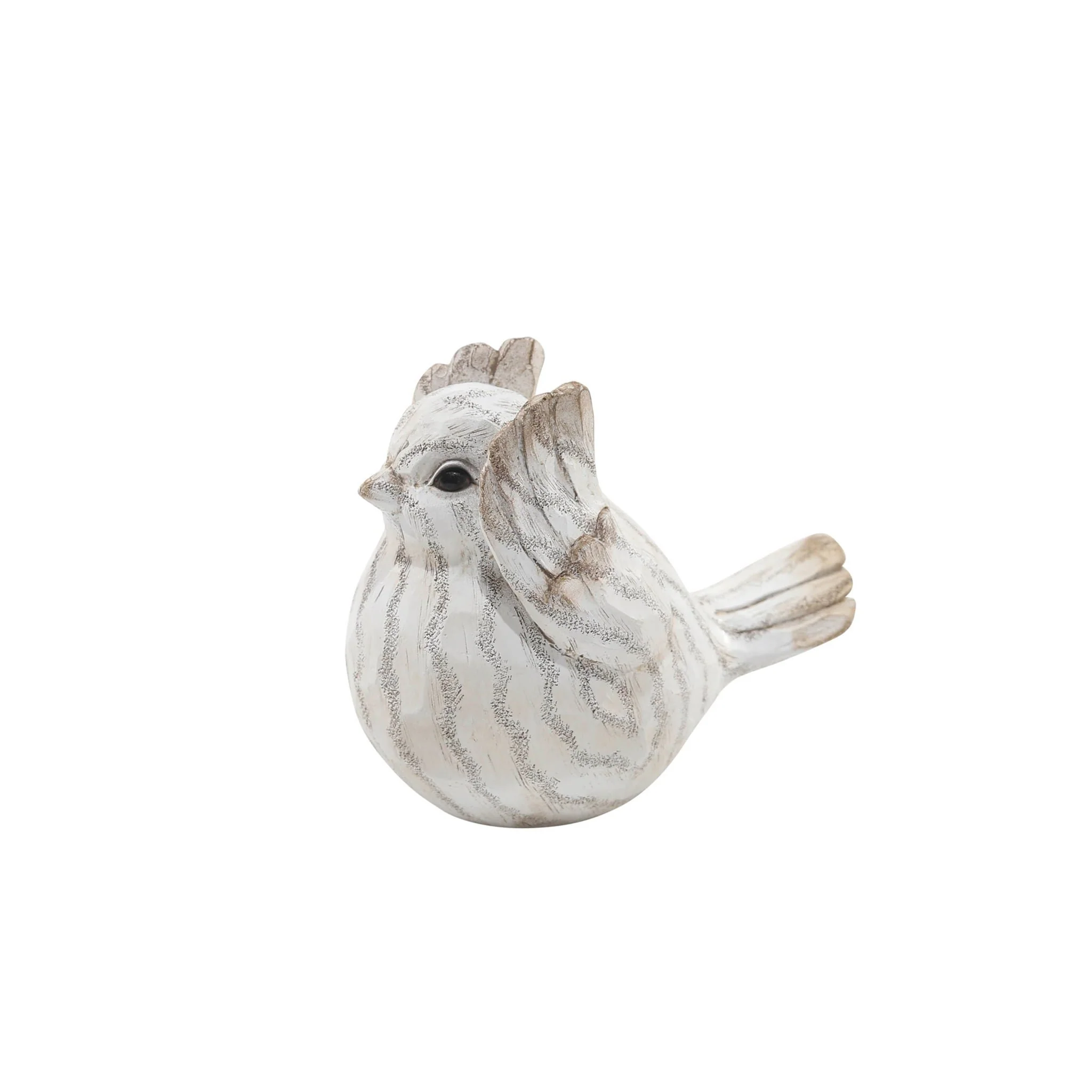 S/3 Resin Decorative Birds 6",cream - Image 3