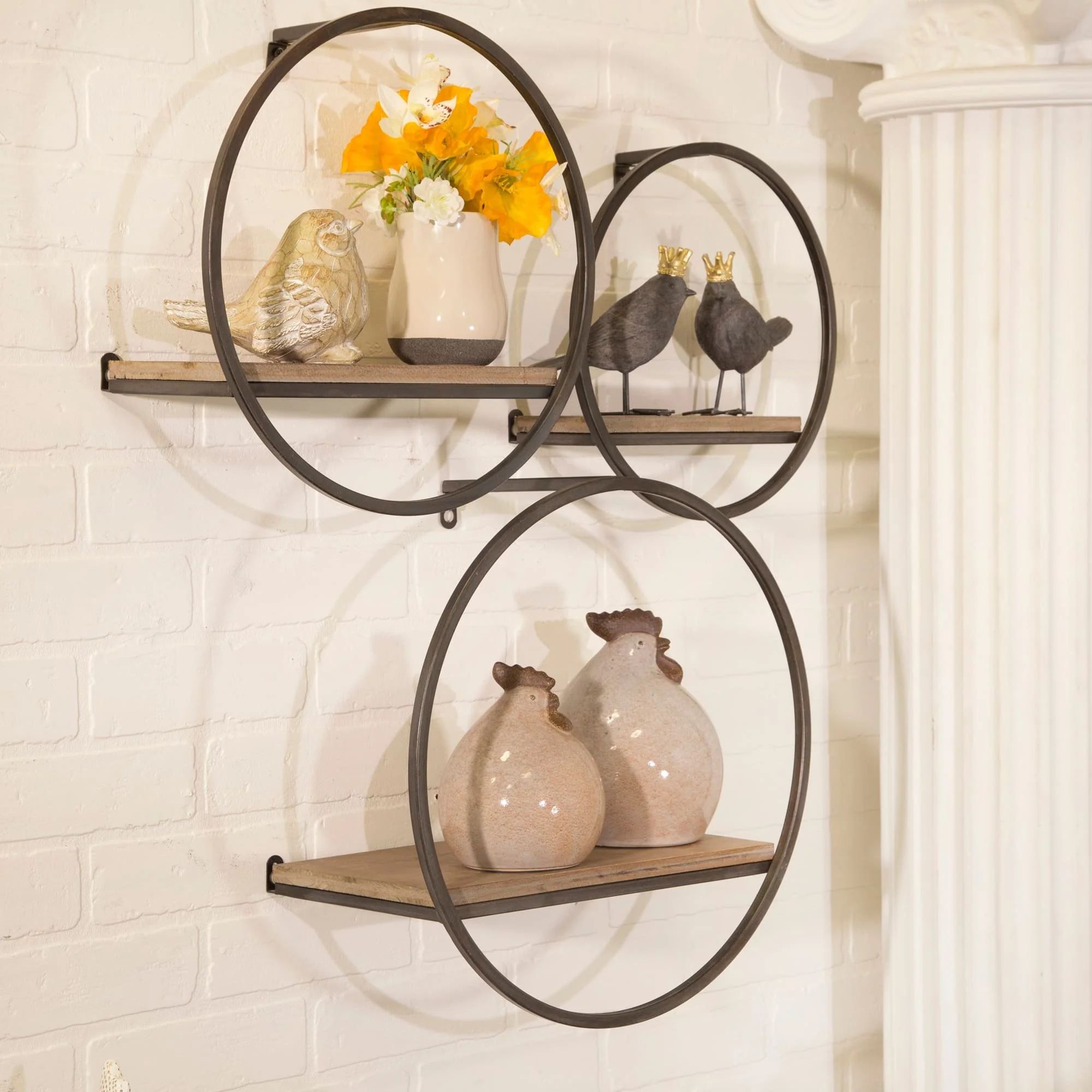 S/3 Wood/metal Wall Shelves - Image 7