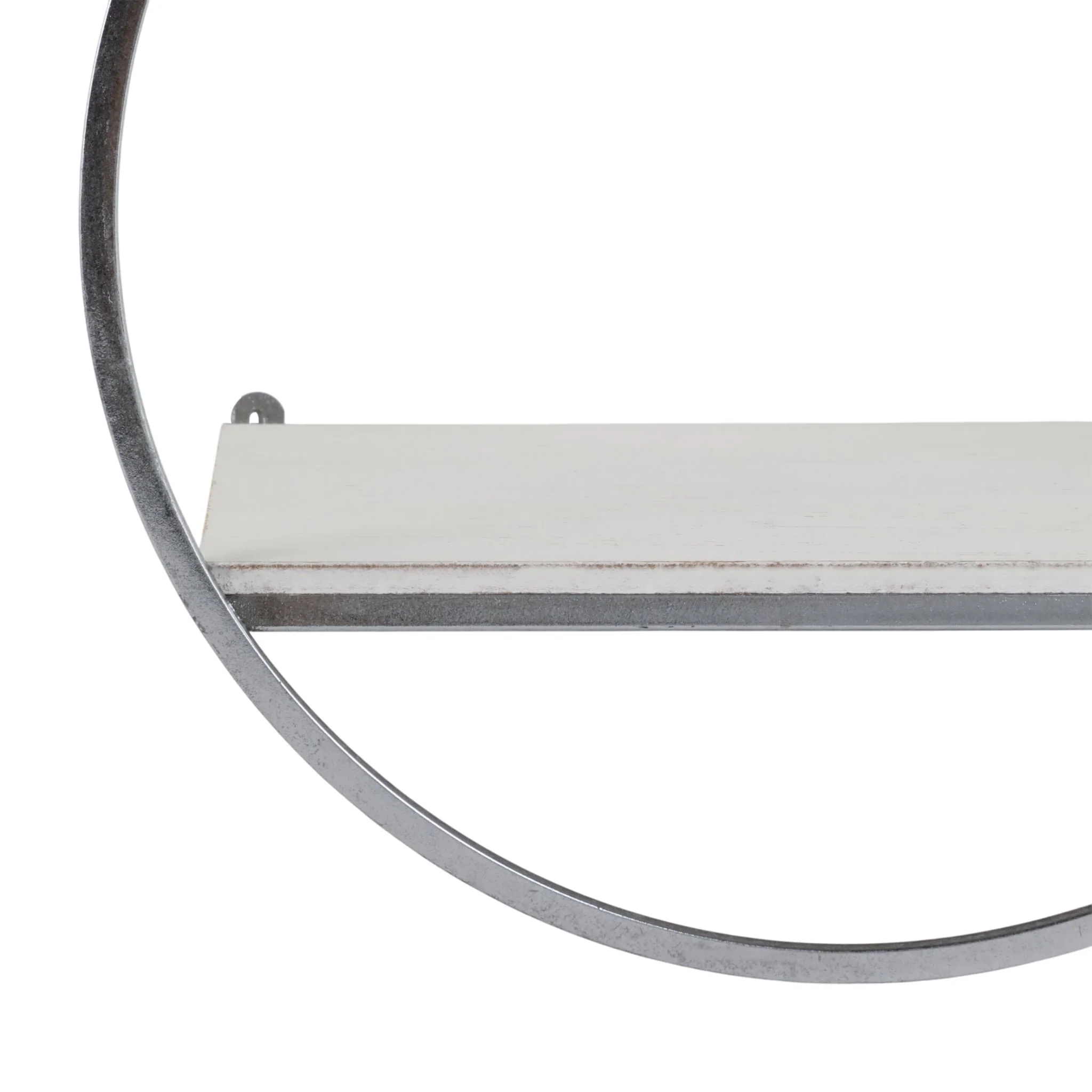 S/3 Wood/metal Wall Shelves, White/silver - Image 4