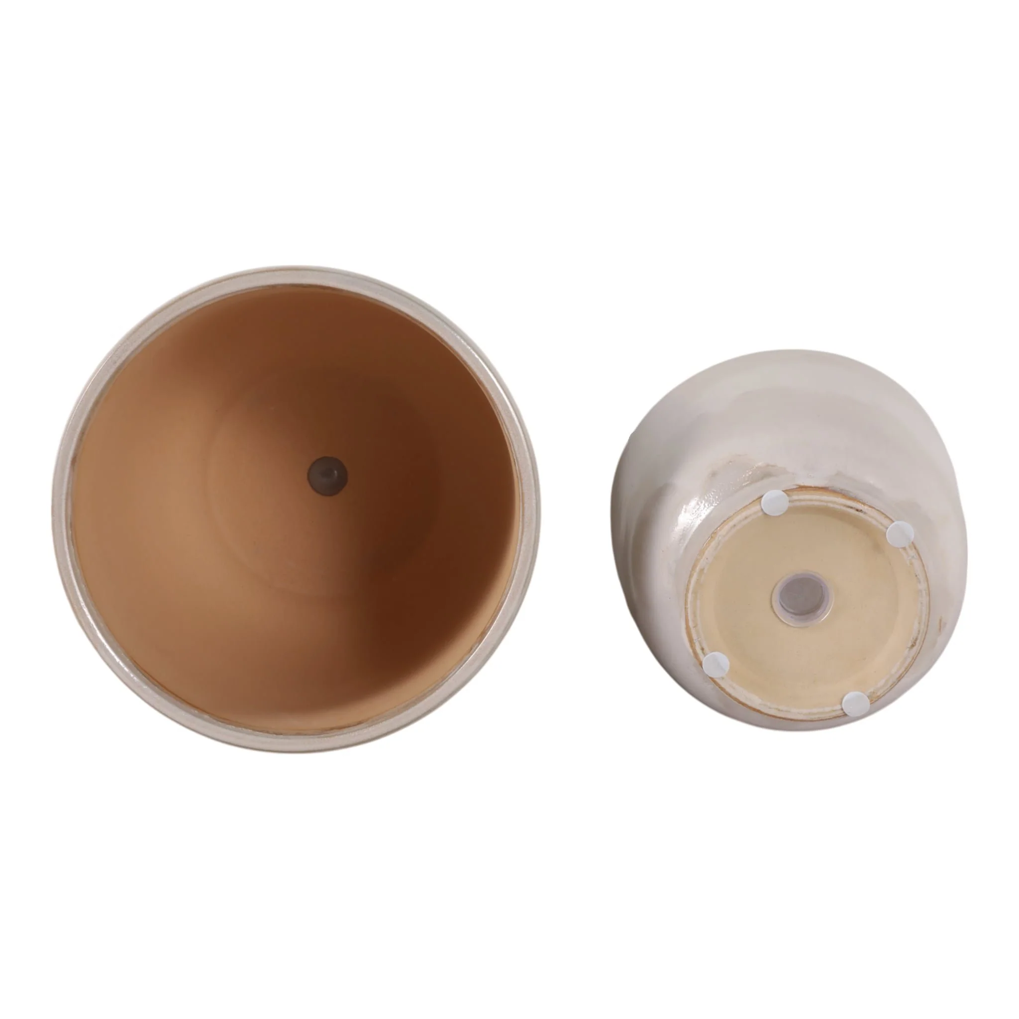 S/4 6/8/10/12" Reactive Luster Planters, Ivory - Image 7