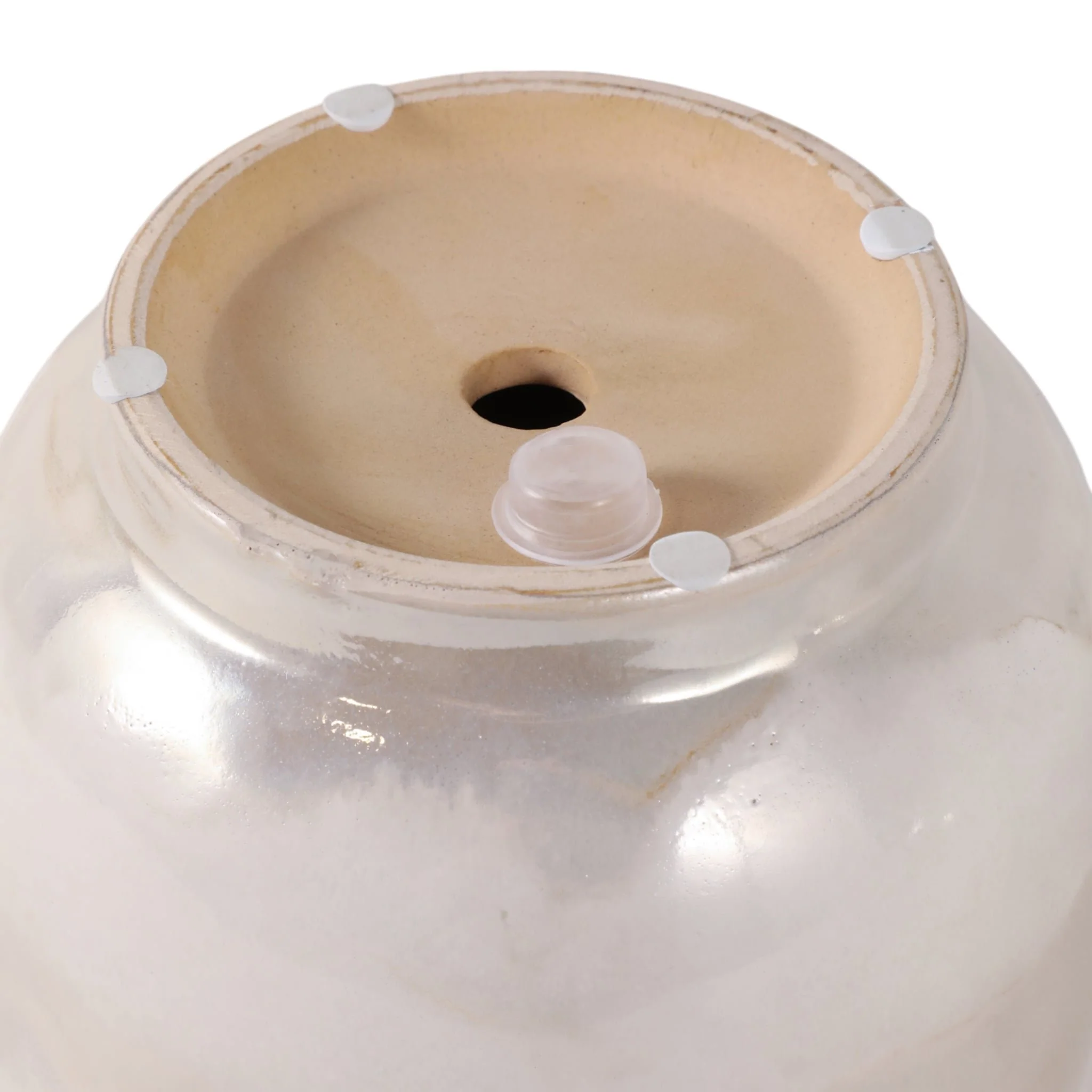S/4 6/8/10/12" Reactive Luster Planters, Ivory - Image 8