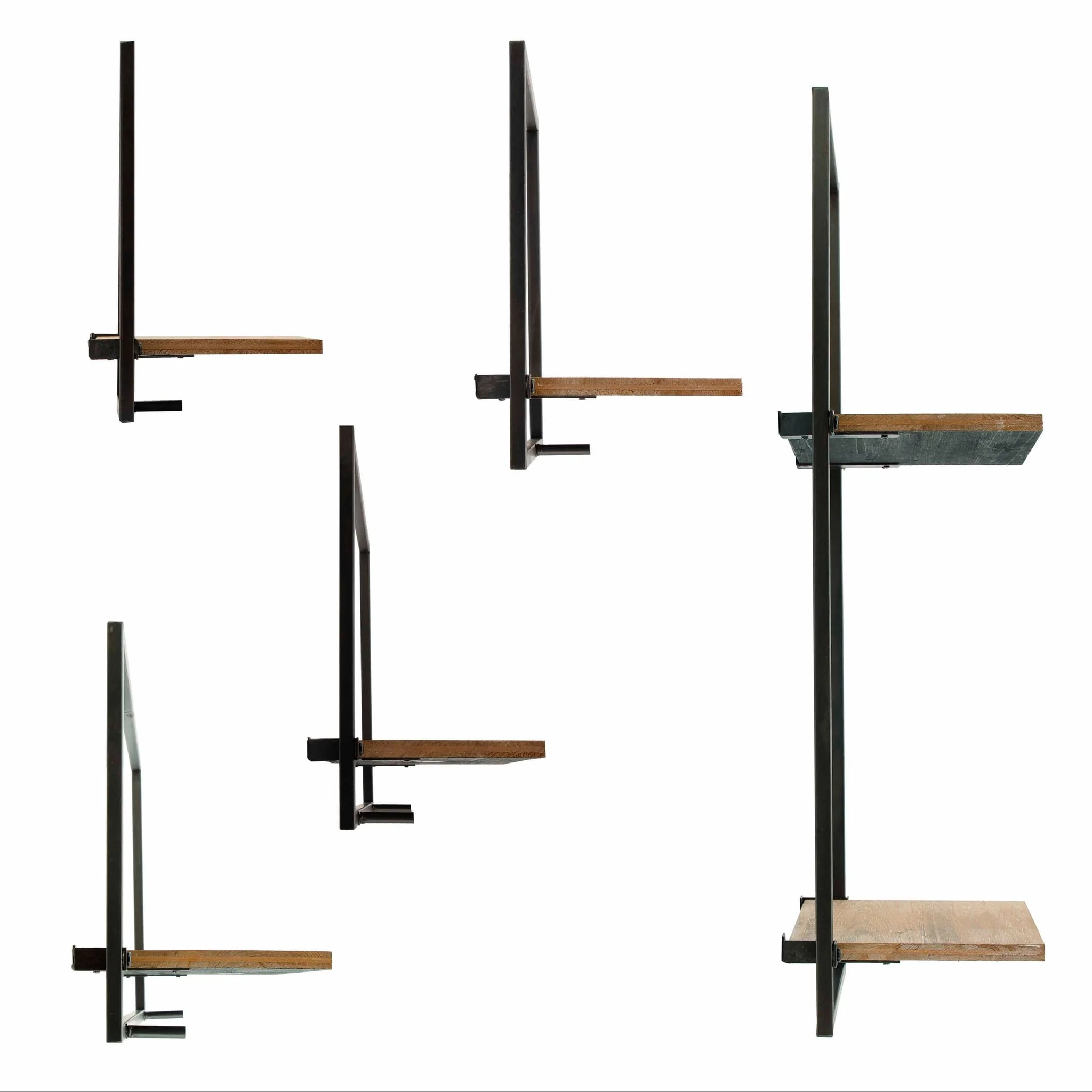 S/5 Wood/metal Wall Shelves - Image 3