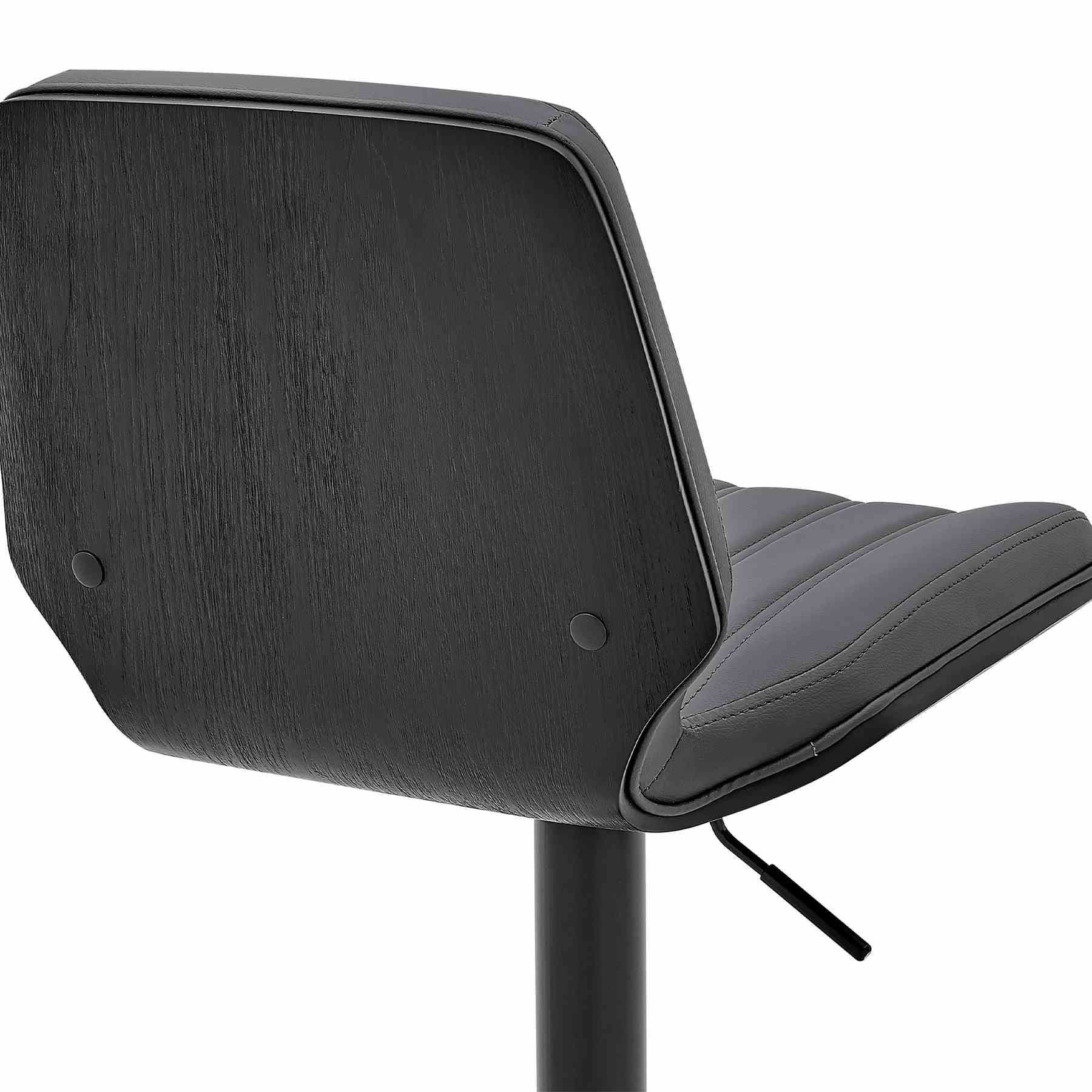 Sabine Adjustable Swivel Gray Faux Leather and Black Metal Bar Stool - Image 7