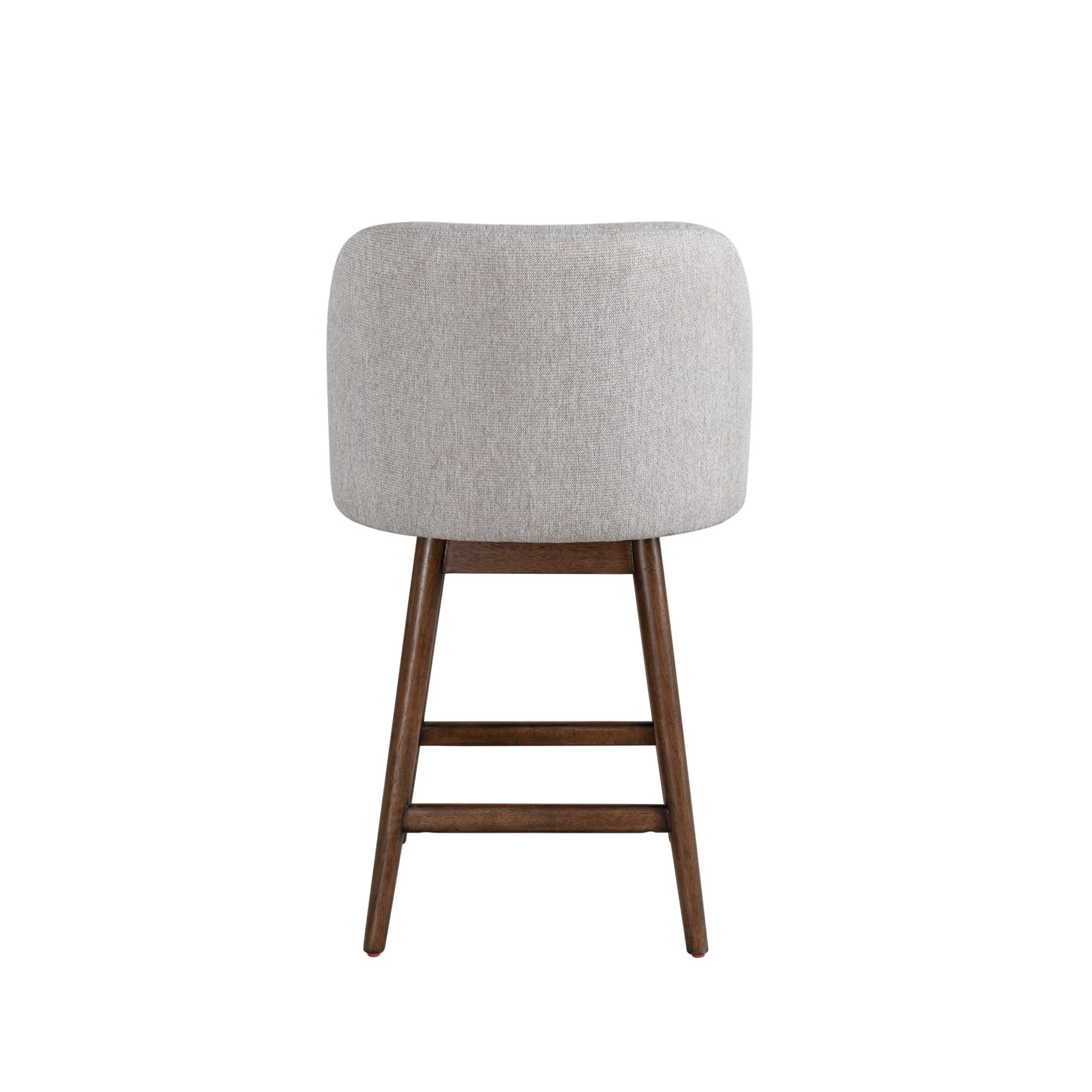 Sadie Brown Solid Wood Upholstered 26" Counter Height Swivel Barstool with Taupe Fabric Seat - Image 5