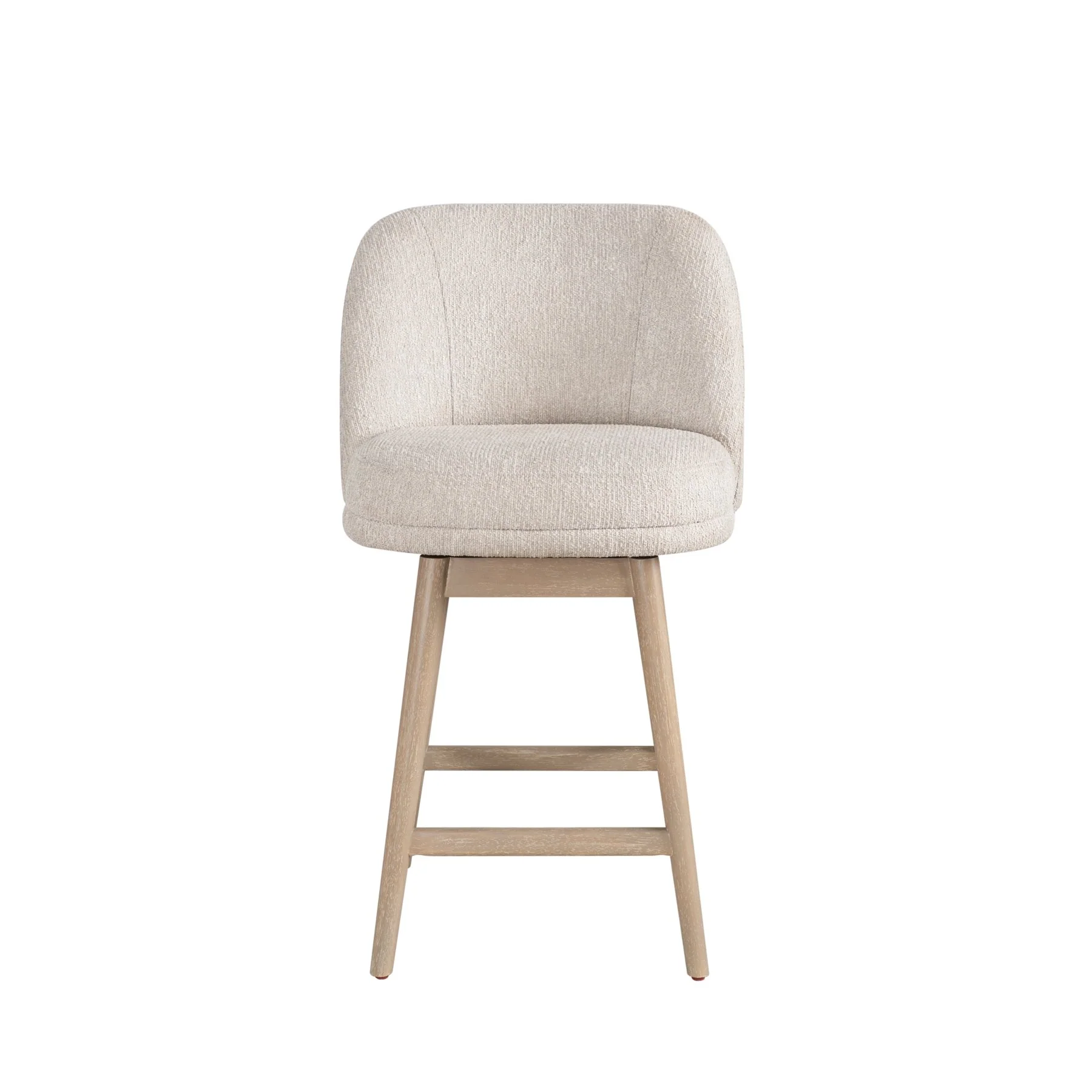 Sadie Solid Wood Upholstered 26" Counter Height Swivel Barstool with Ancient Stone Fabric Seat - Image 2