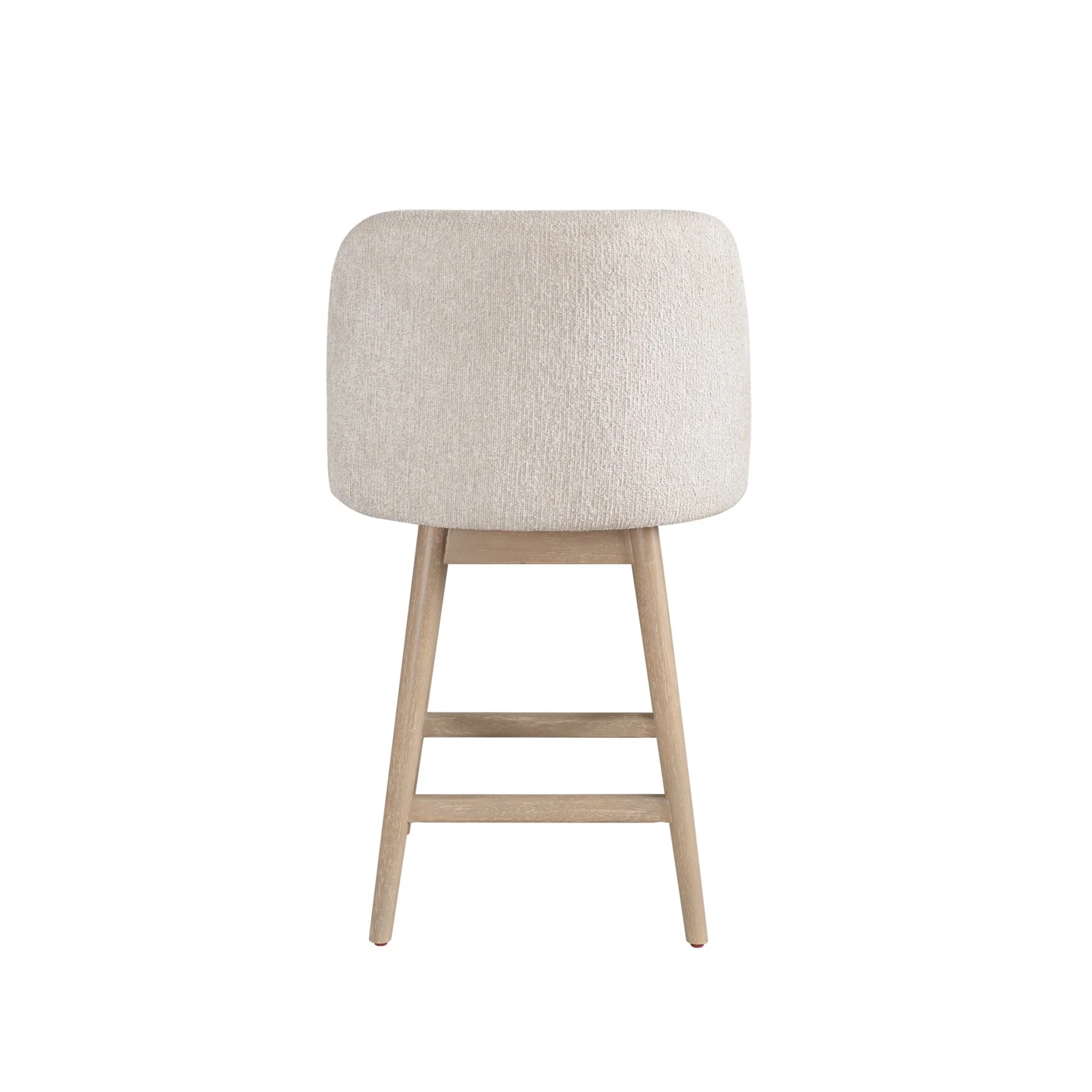 Sadie Solid Wood Upholstered 26" Counter Height Swivel Barstool with Ancient Stone Fabric Seat - Image 4