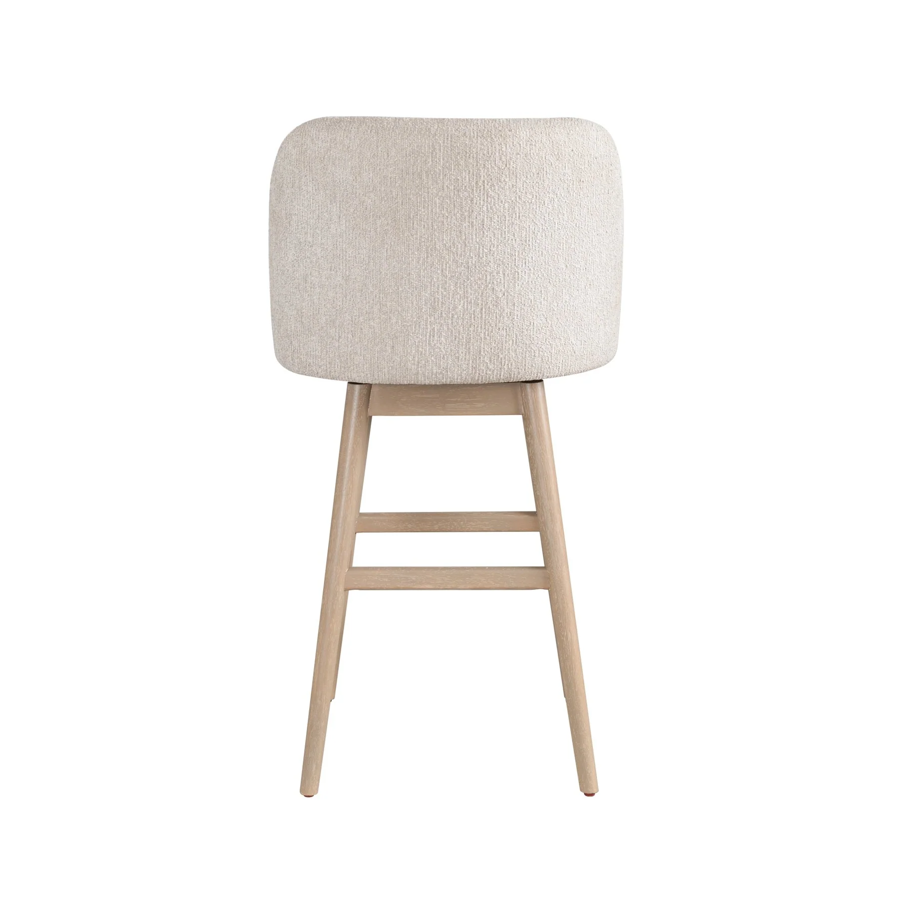 Sadie Solid Wood Upholstered 30" Bar Height Swivel Barstool with Ancient Stone Fabric Seat - Image 5