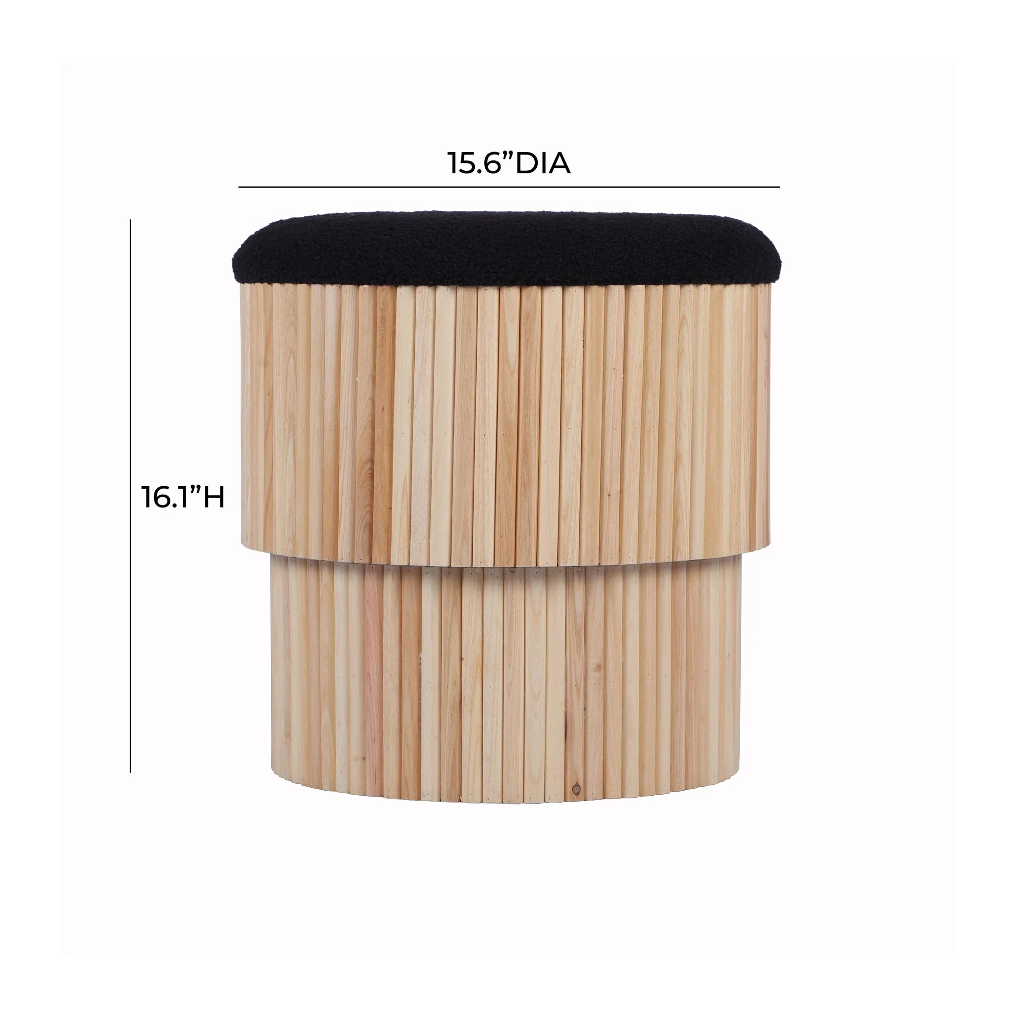 Sagano Black Tiered Storage Ottoman - Image 6