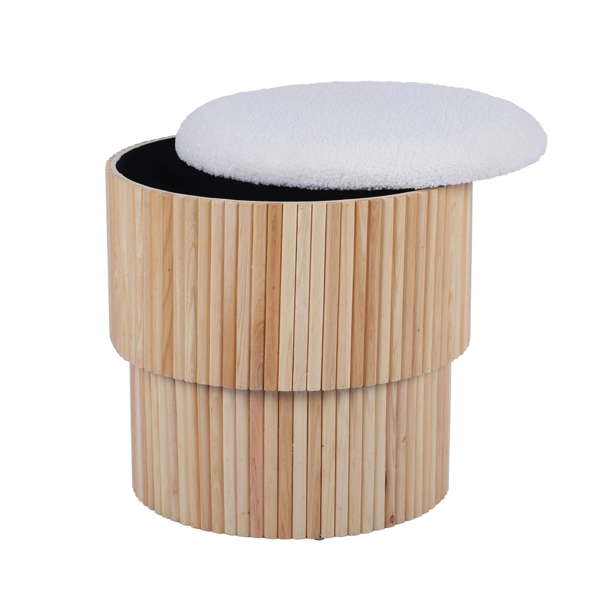 Sagano White Tiered Storage Ottoman - Image 3