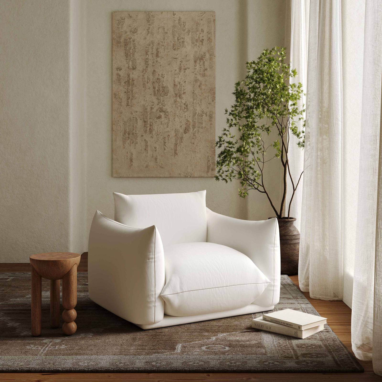 Saint Tropez Pearl Stuffed Armchair - Image 2