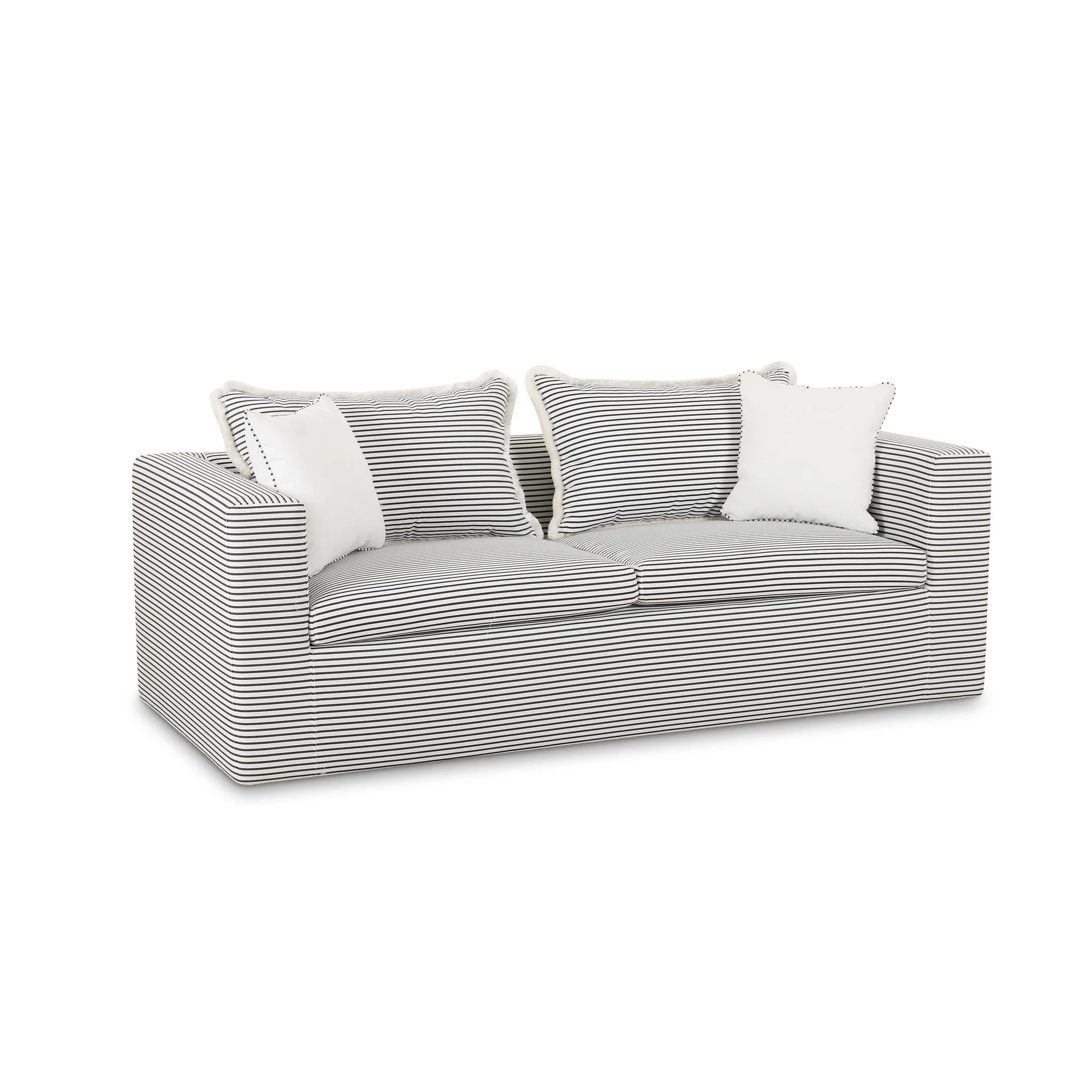 Salty Black Striped Indoor/Outdoor Sofa - Image 3