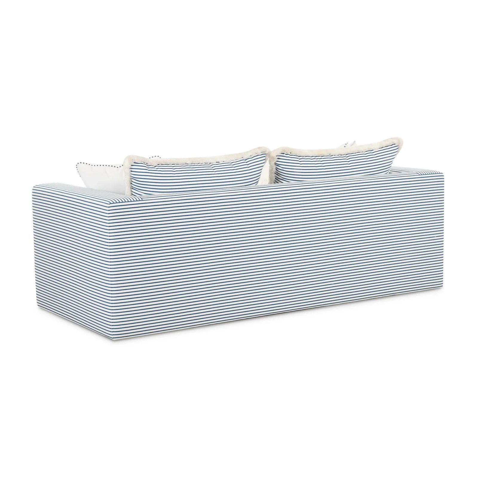 Salty Blue Striped Indoor/Outdoor Sofa - Image 4