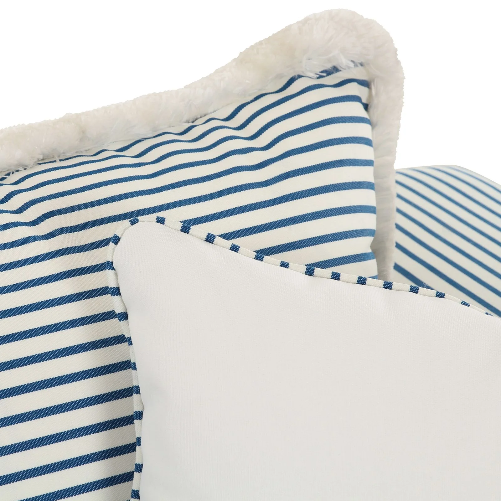 Salty Blue Striped Indoor/Outdoor Sofa - Image 5