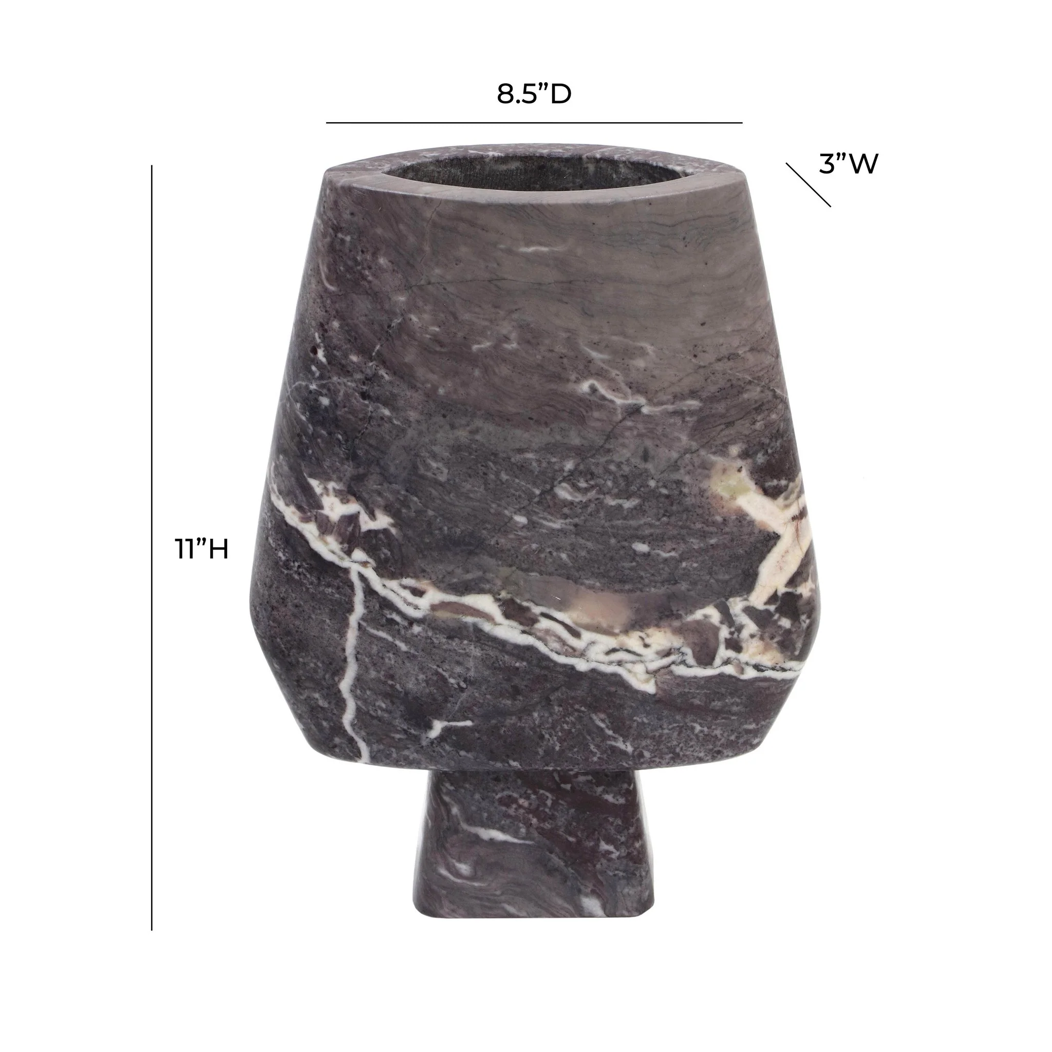 Samma Grey Marble Vase - Large - Image 6