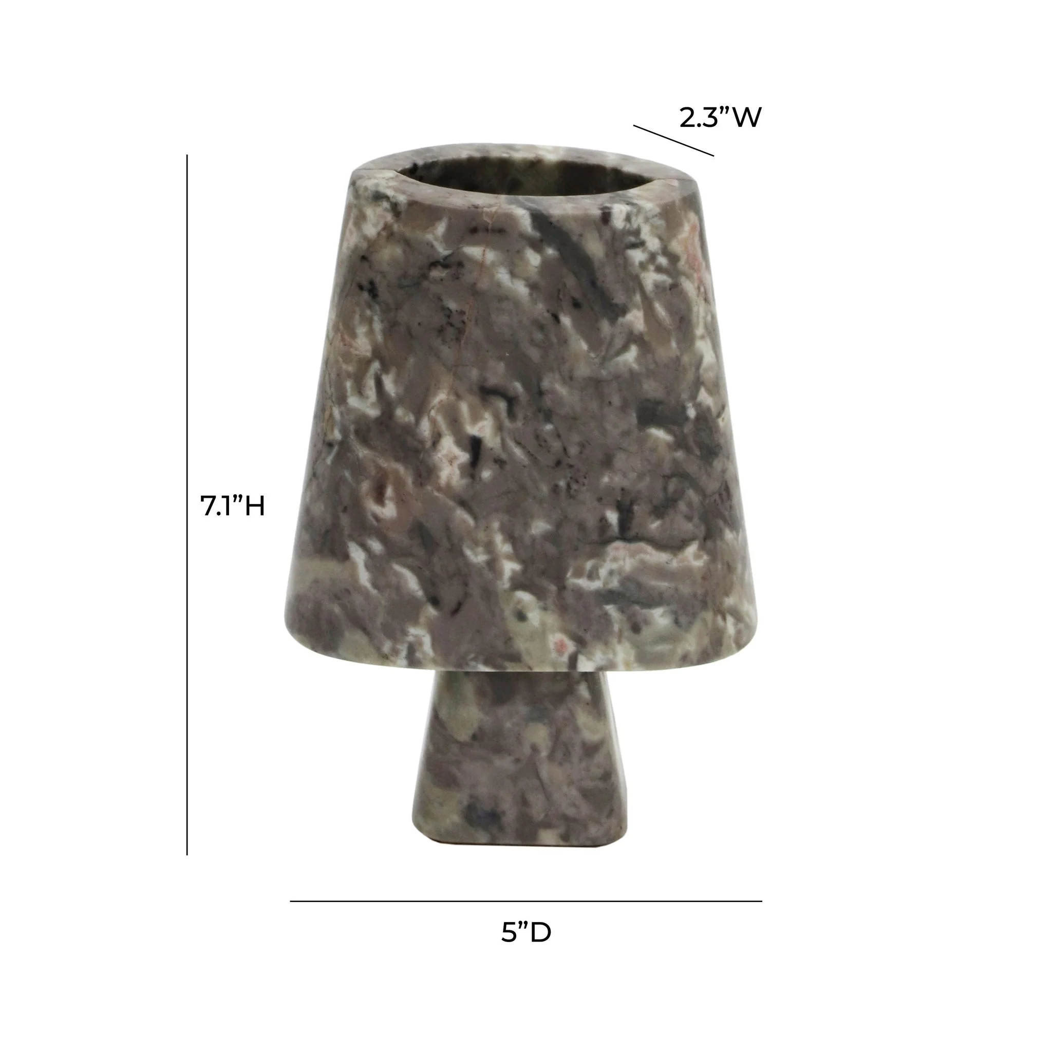 Samma Grey Marble Vase - Medium - Image 6