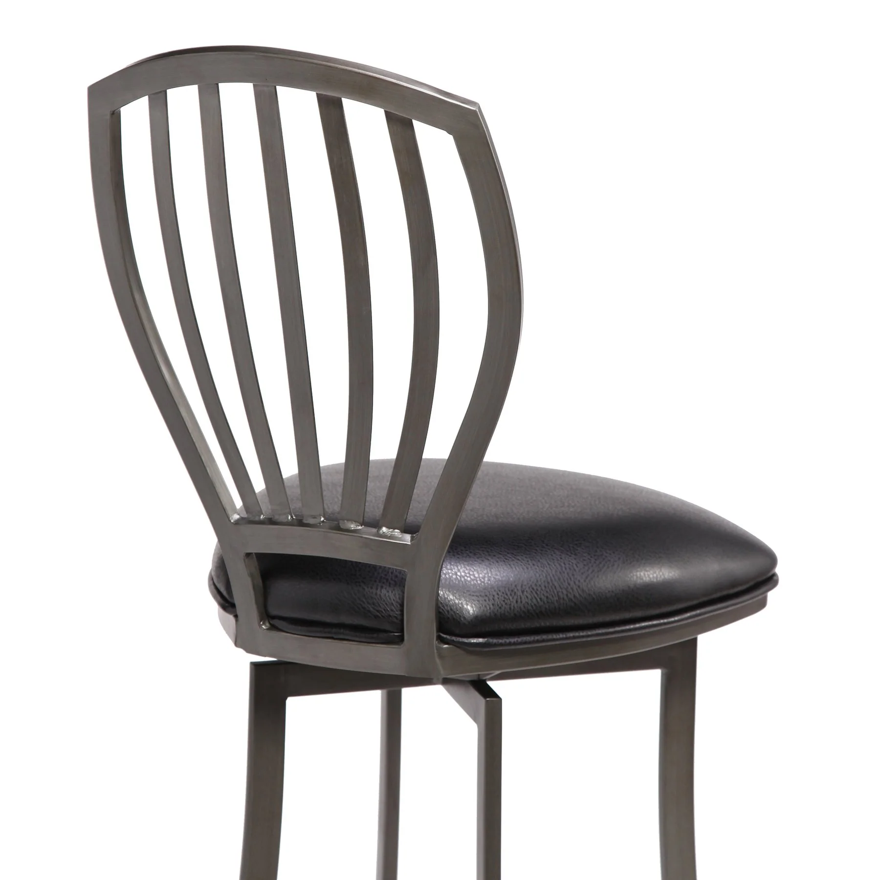 Sandy Contemporary 26" Counter Height Barstool in Mineral Finish and Black Faux Leather - Image 4