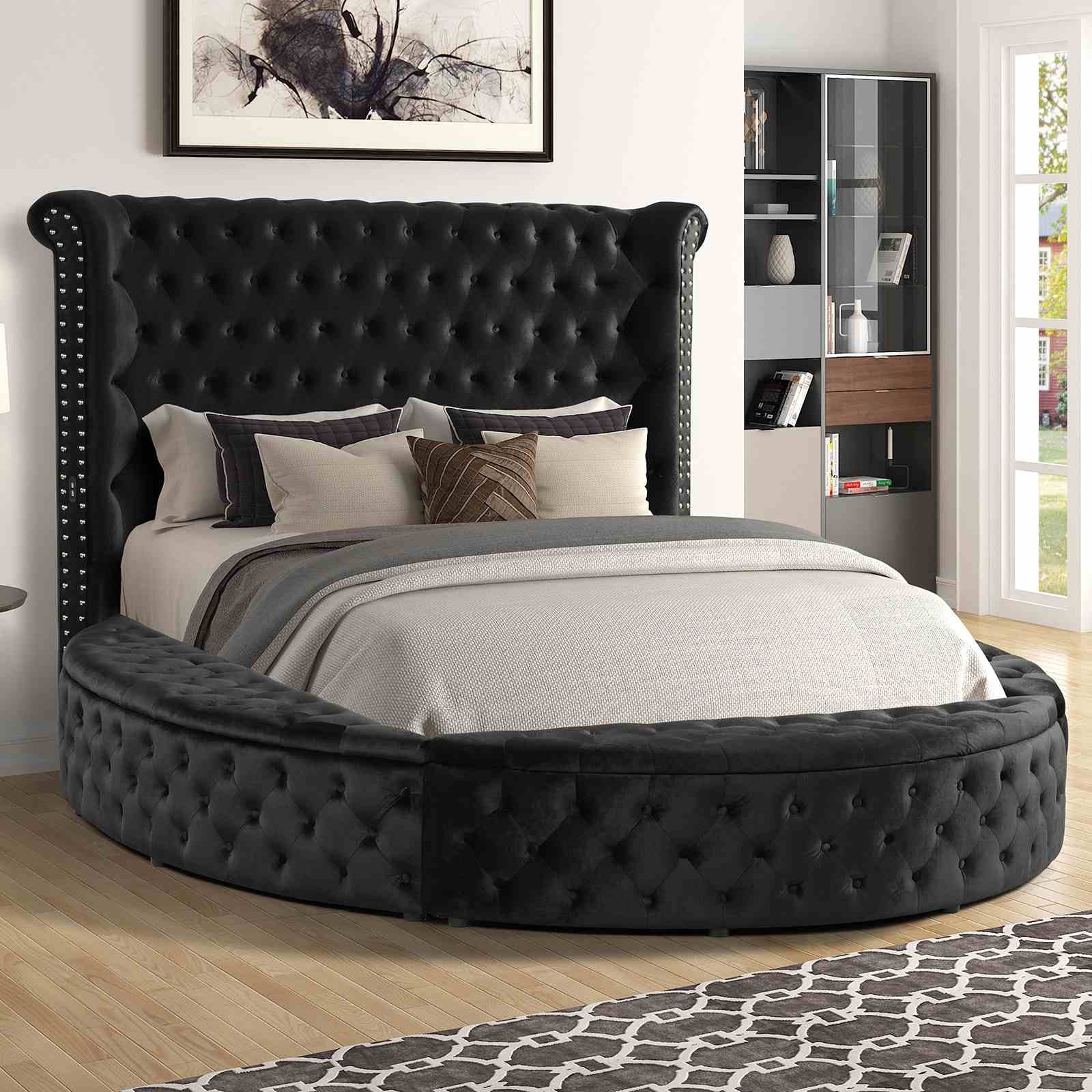 Sansom E.King Bed, Black - Image 2
