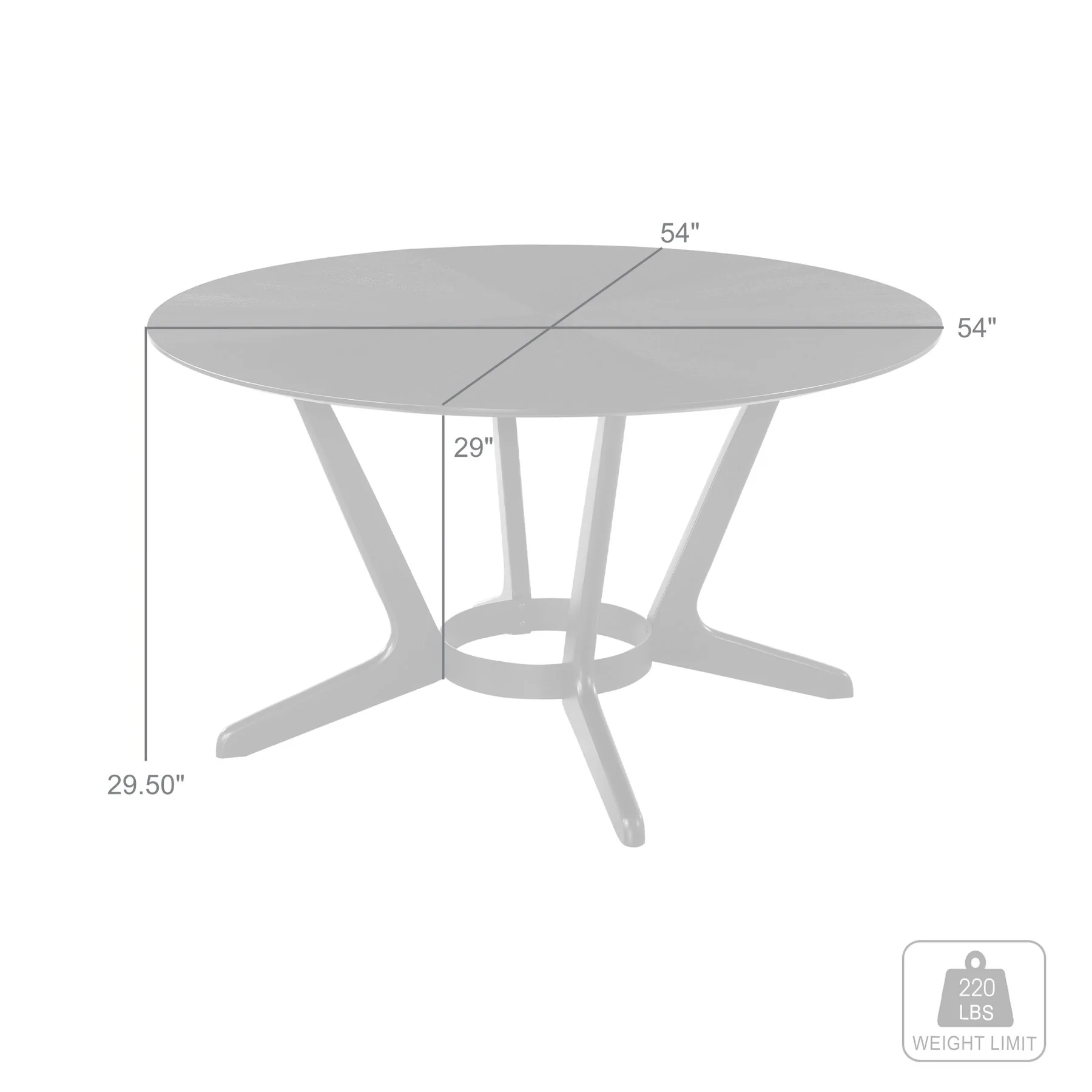 Santana Round Wood Dining Table in Black Finish - Image 5