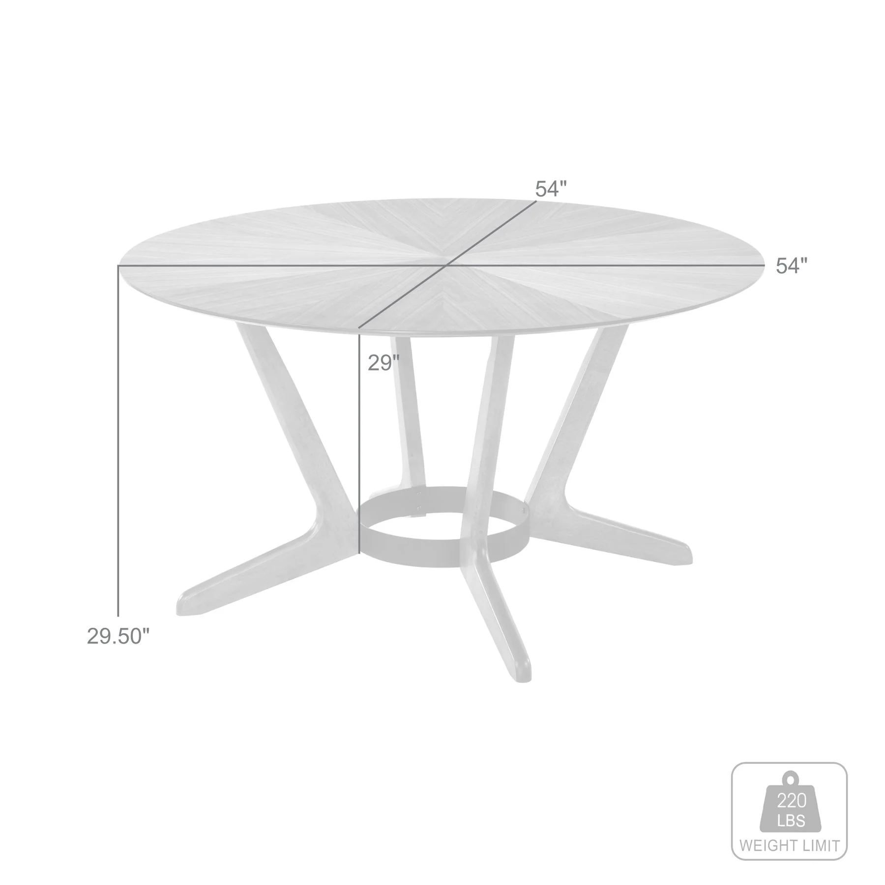 Santana Round Wood Dining Table in Walnut Finish - Image 5