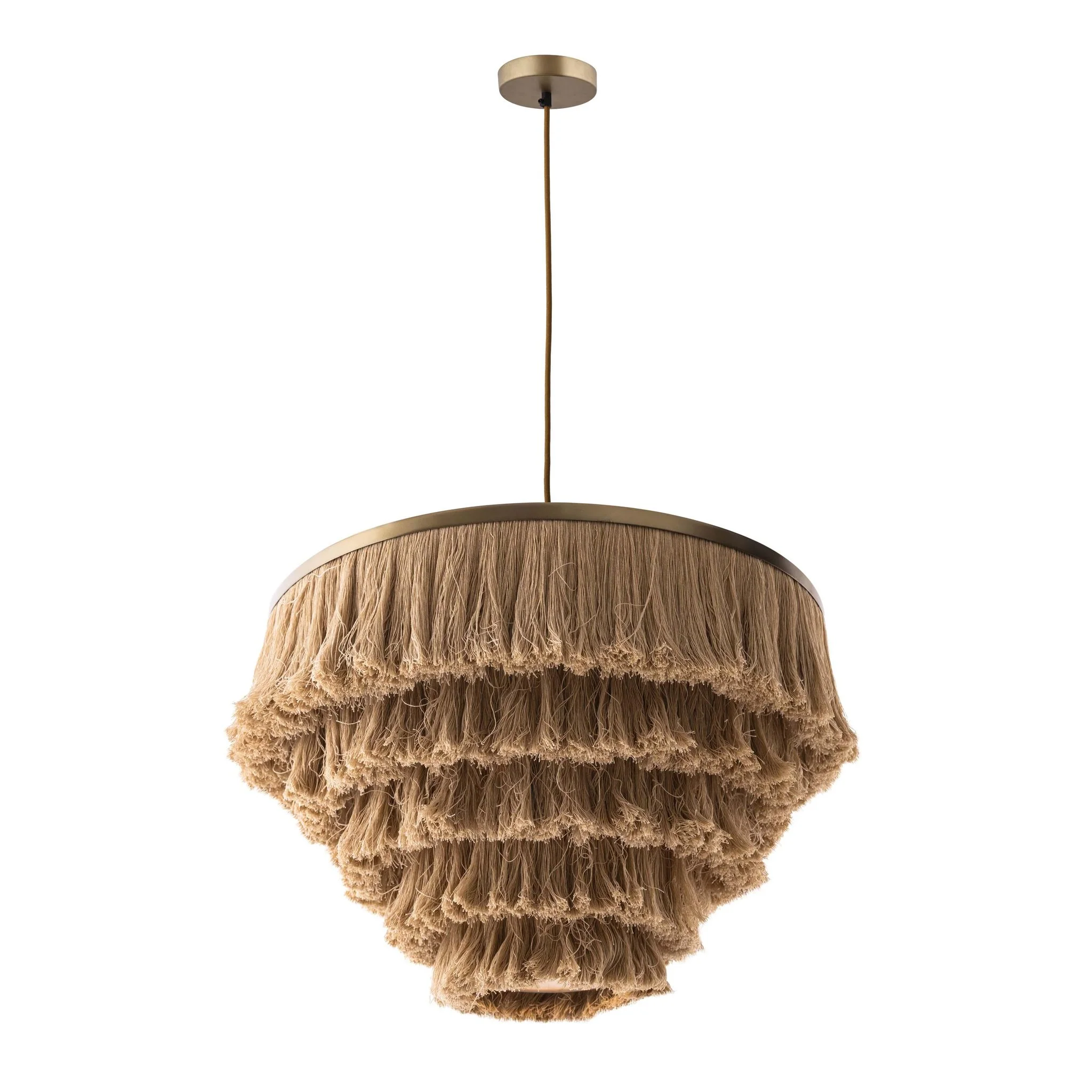 Sarai Natural Fringe Pendant - Image 4