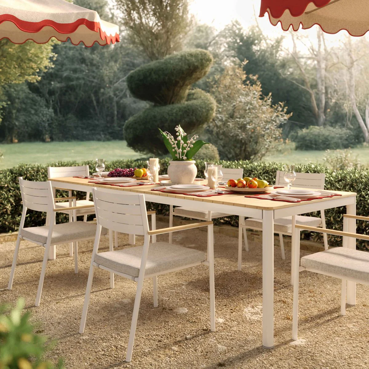 Sardinia Light Teak Outdoor Dining Table - Image 2