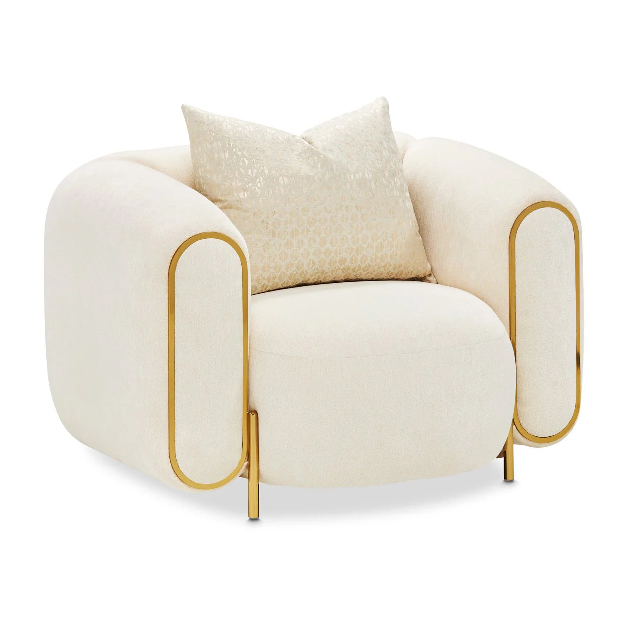 Sassani Accent Chair - Crepe/Gold - Image 2