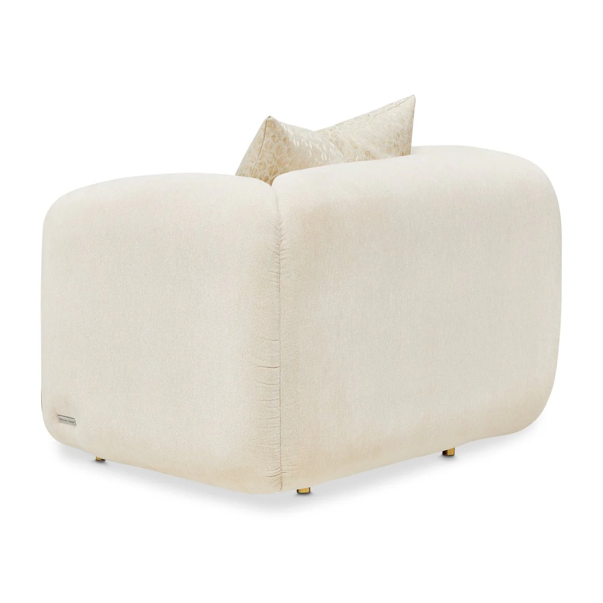 Sassani Accent Chair - Crepe/Gold - Image 6