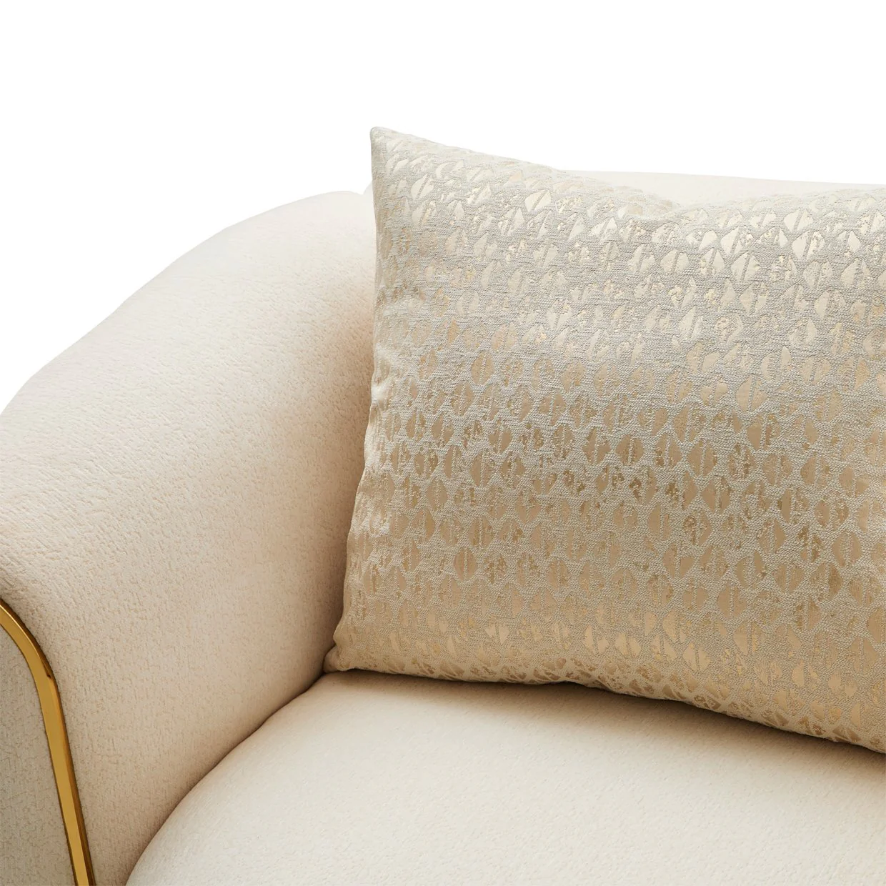 Sassani Accent Chair - Crepe/Gold - Image 9
