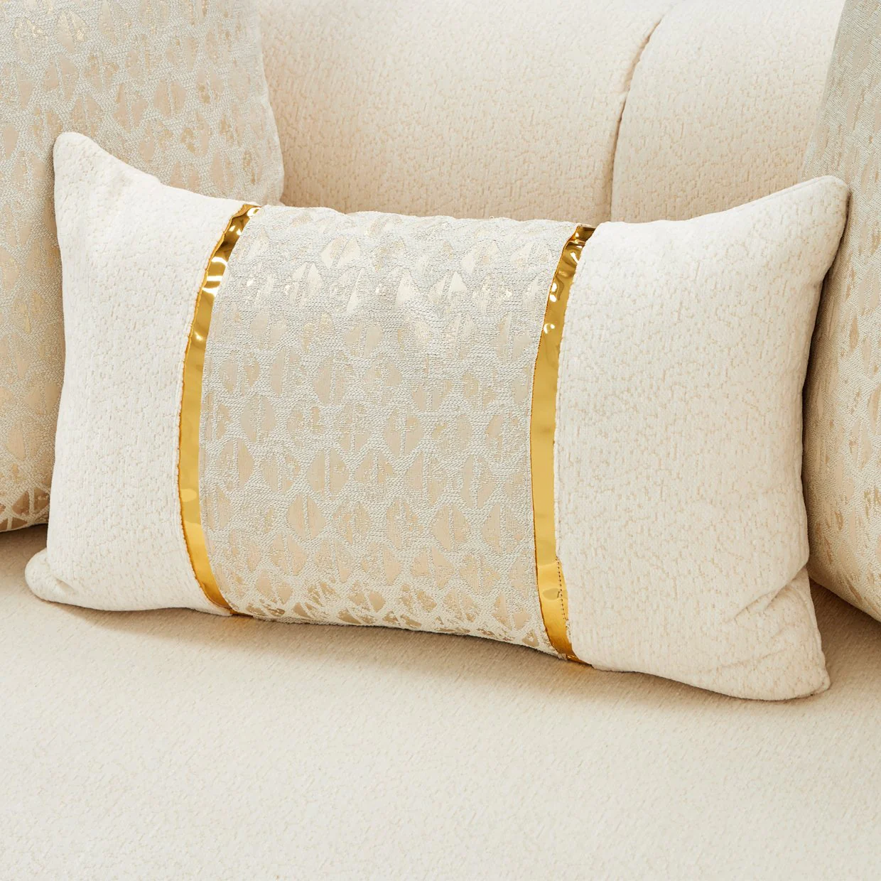 Sassani Loveseat - Crepe/Gold - Image 12