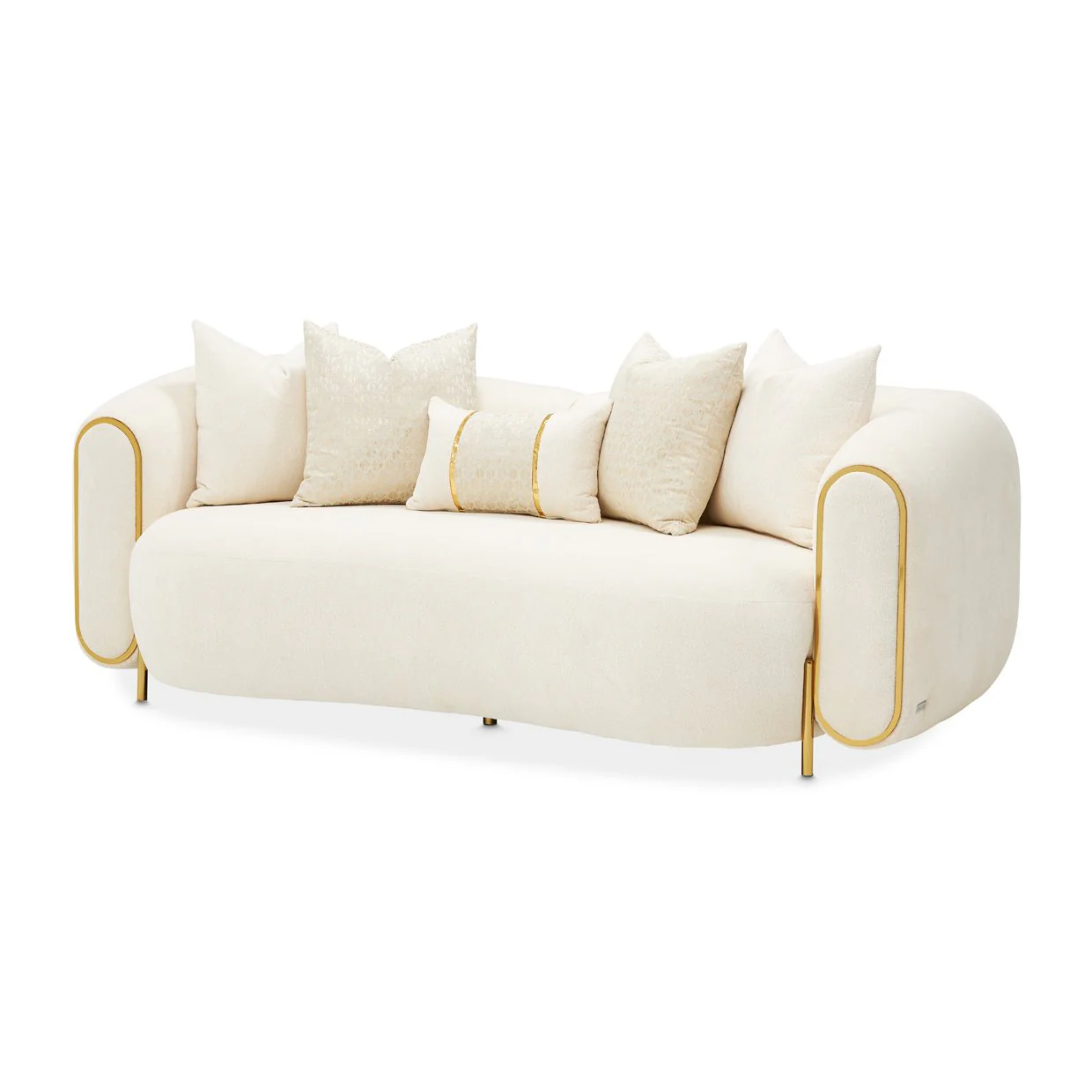 Sassani Loveseat - Crepe/Gold - Image 19