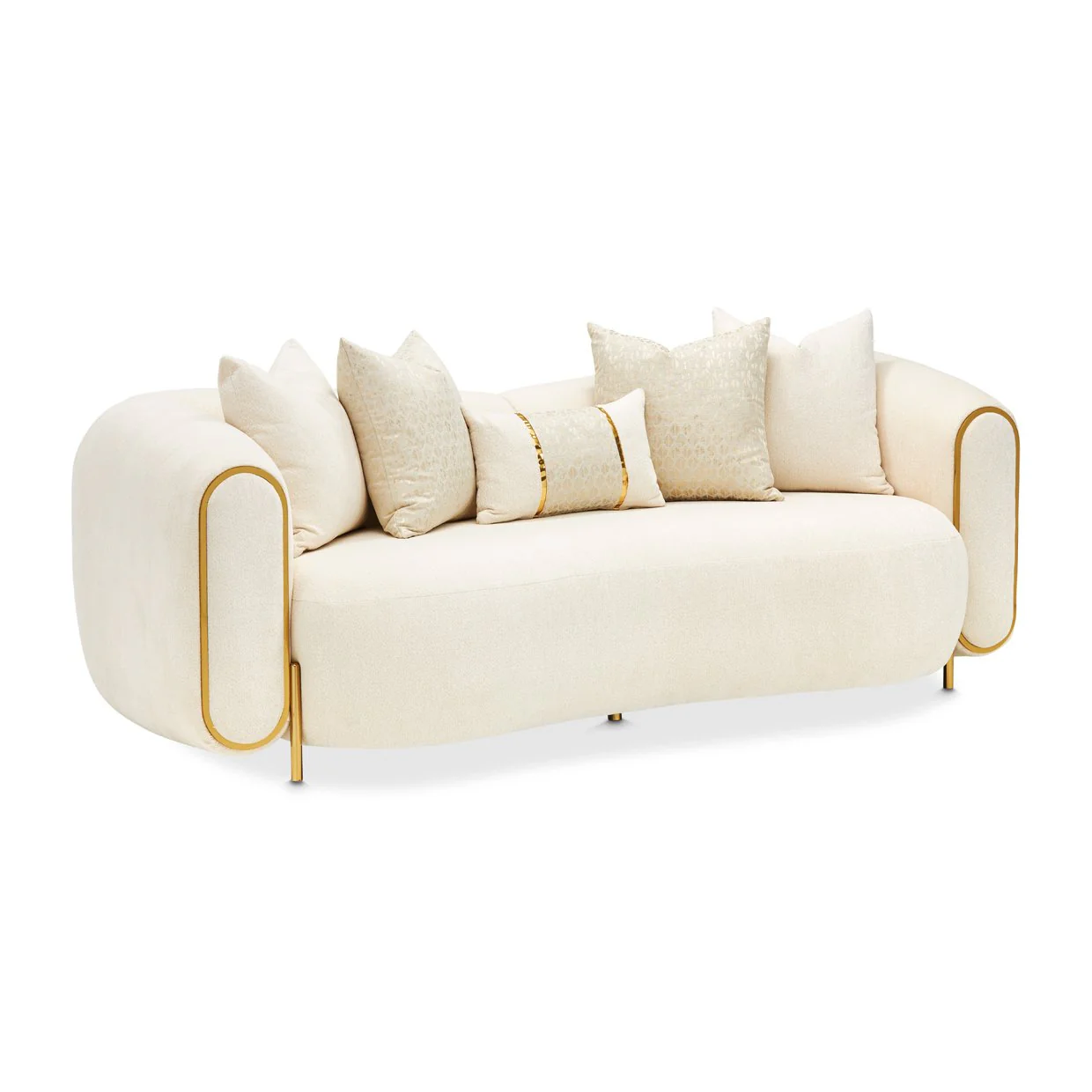 Sassani Loveseat - Crepe/Gold - Image 2