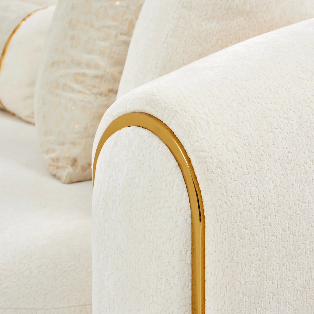 Sassani Sofa - Crepe/Gold - Image 9