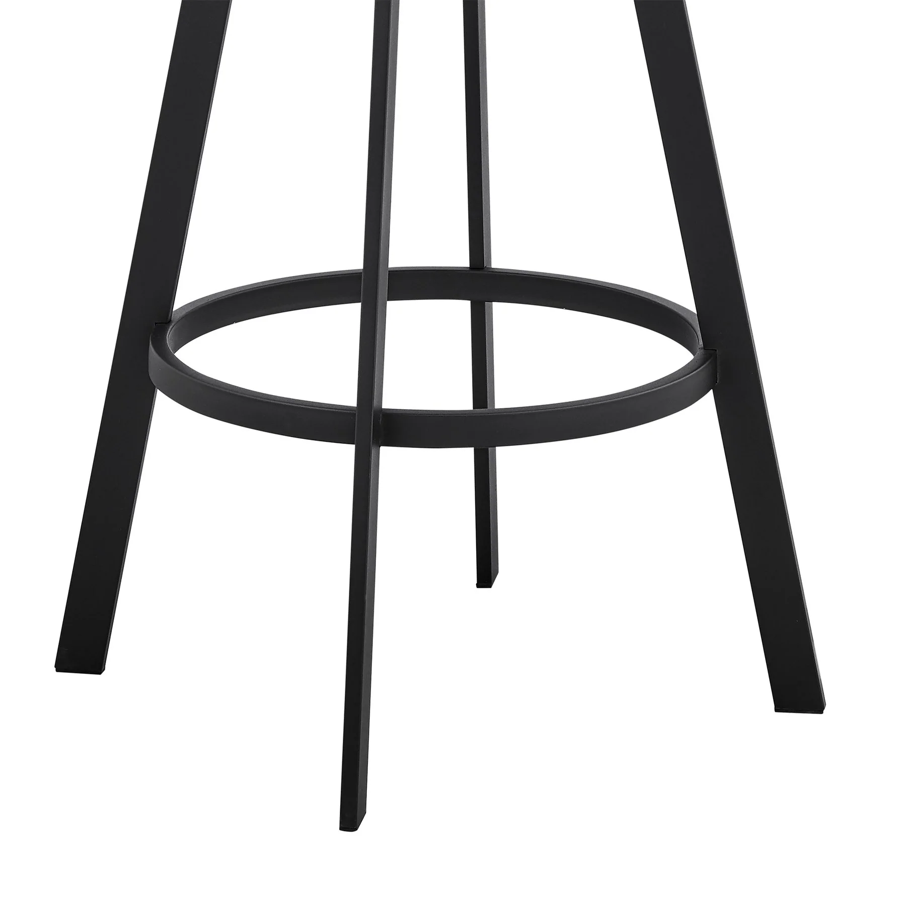 Saturn 26" Counter Height Swivel Gray Faux Leather and Black Metal Bar Stool - Image 8