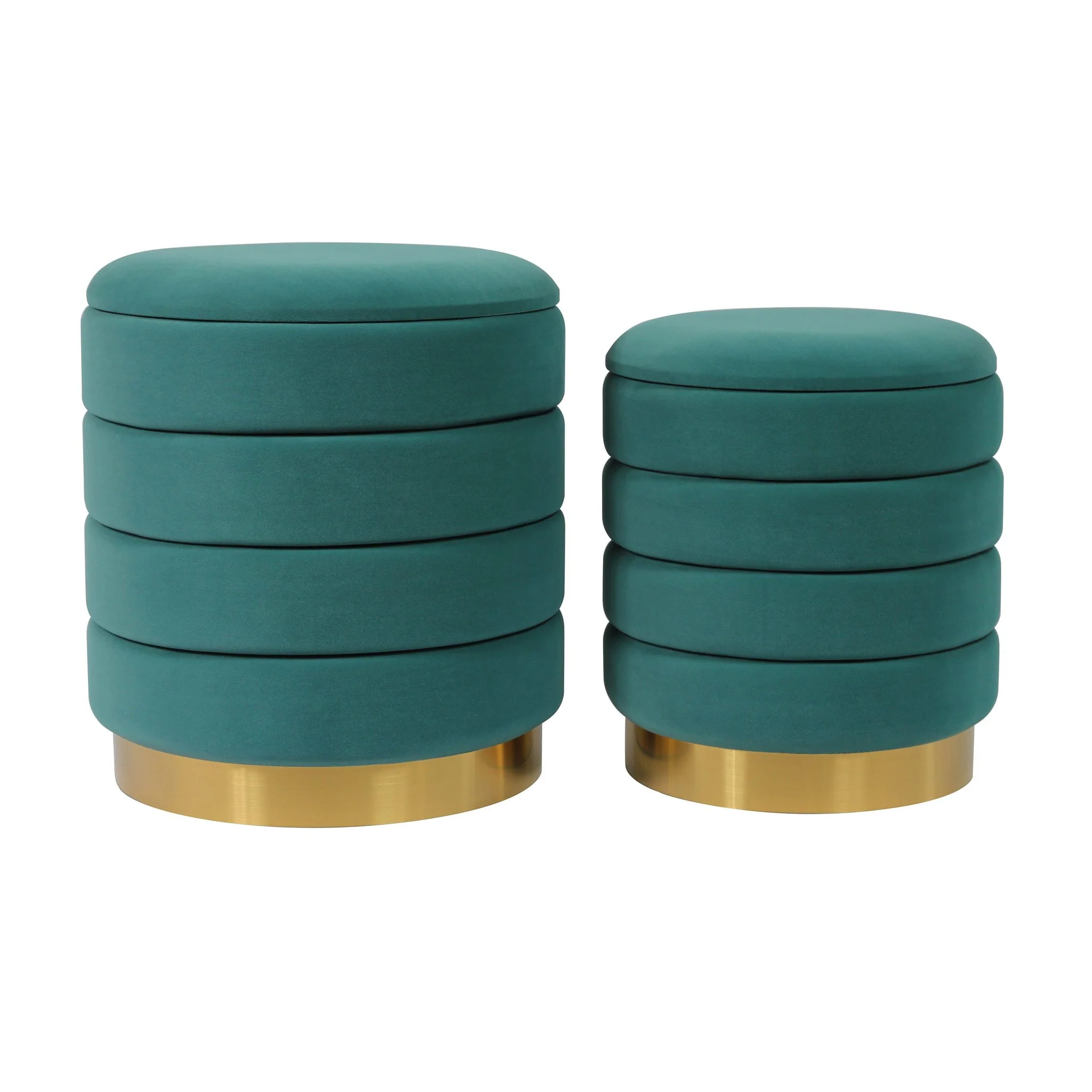 Saturn Teal Storage Ottomans - Set of 2 - Image 4