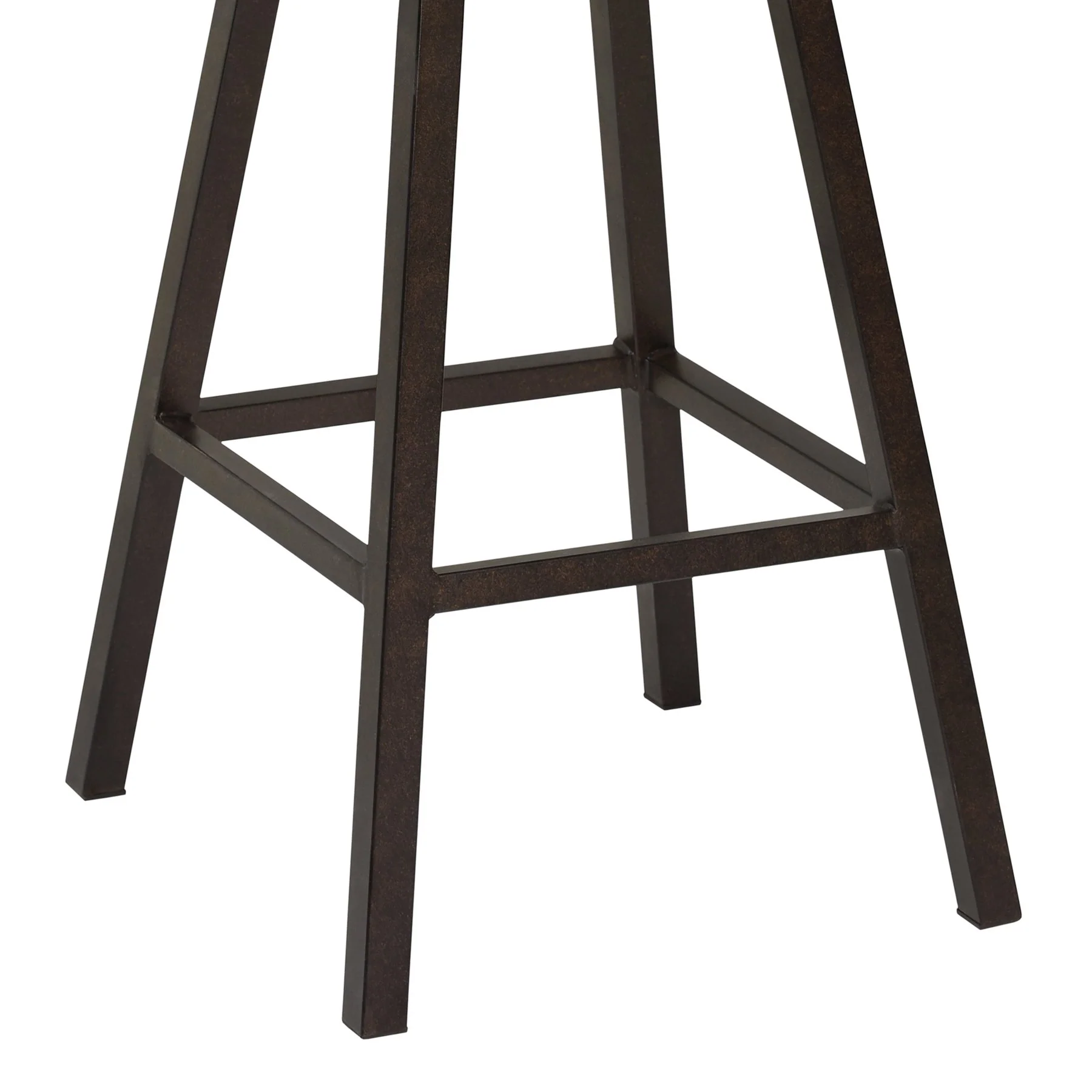 Saugus 26" Counter Height Metal Swivel Barstool in Bandero Espresso Fabric and Auburn Bay Finish with Walnut Wood Back - Image 6