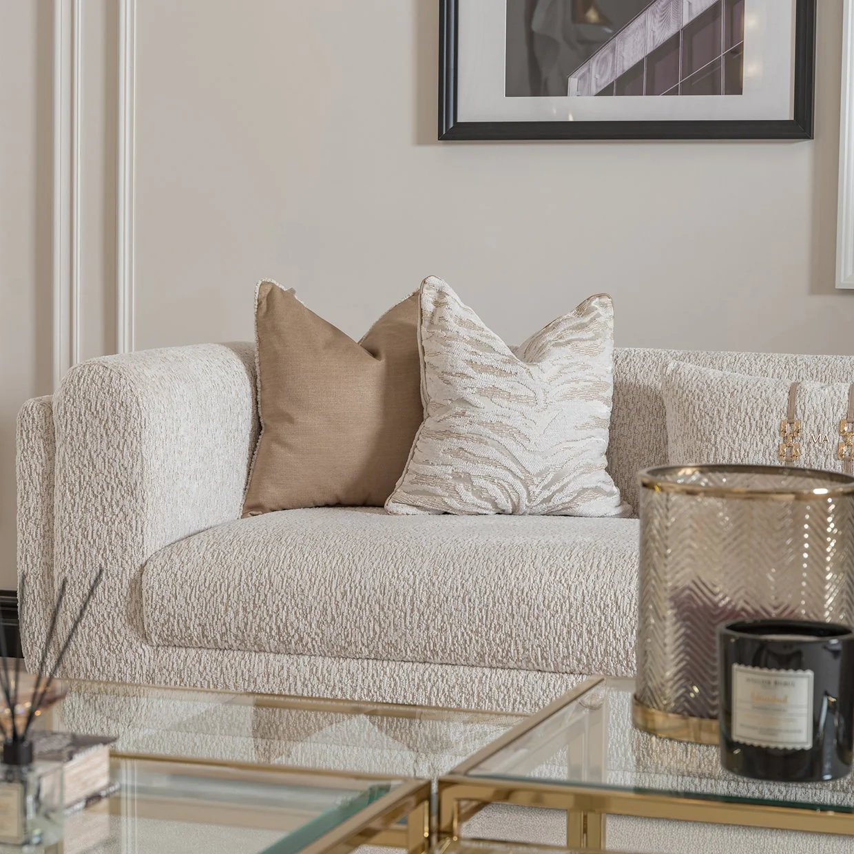 Savannah Breeze Mansion Sofa - Cashmere/Bright Gold - Image 4
