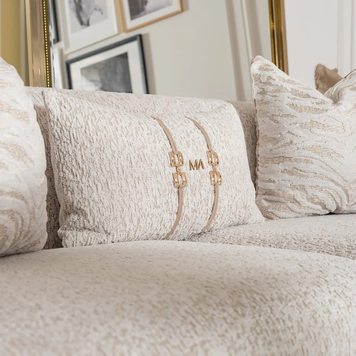 Savannah Breeze Mansion Sofa - Cashmere/Bright Gold - Image 6