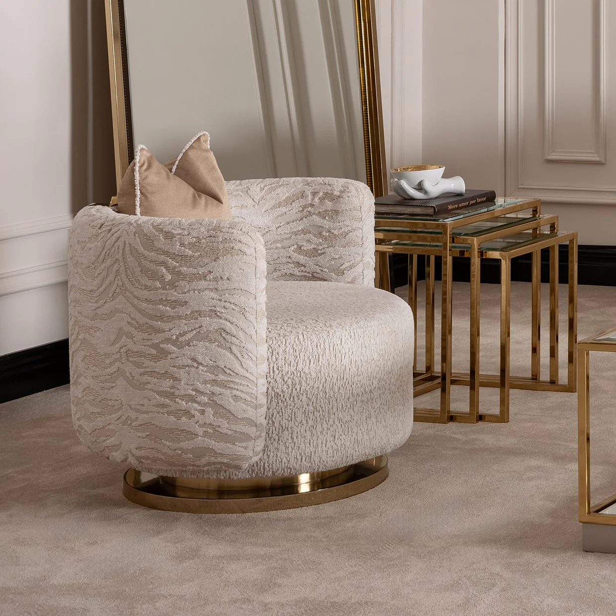 Savannah Breeze Set of 3 Nesting Tables - Bright Gold - Image 2