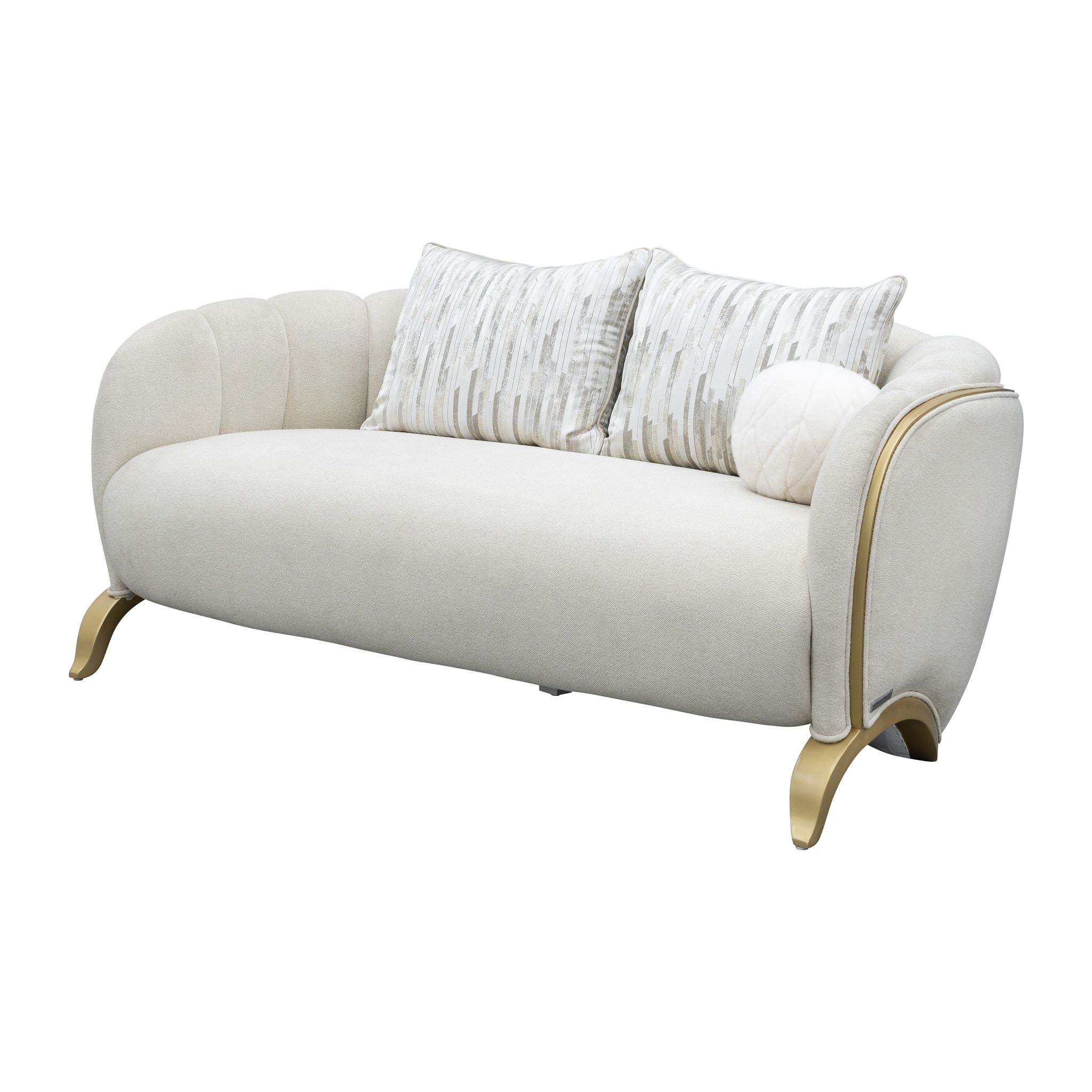 Scotts Square Loveseat - Cornsilk/Light Champagne - Image 11