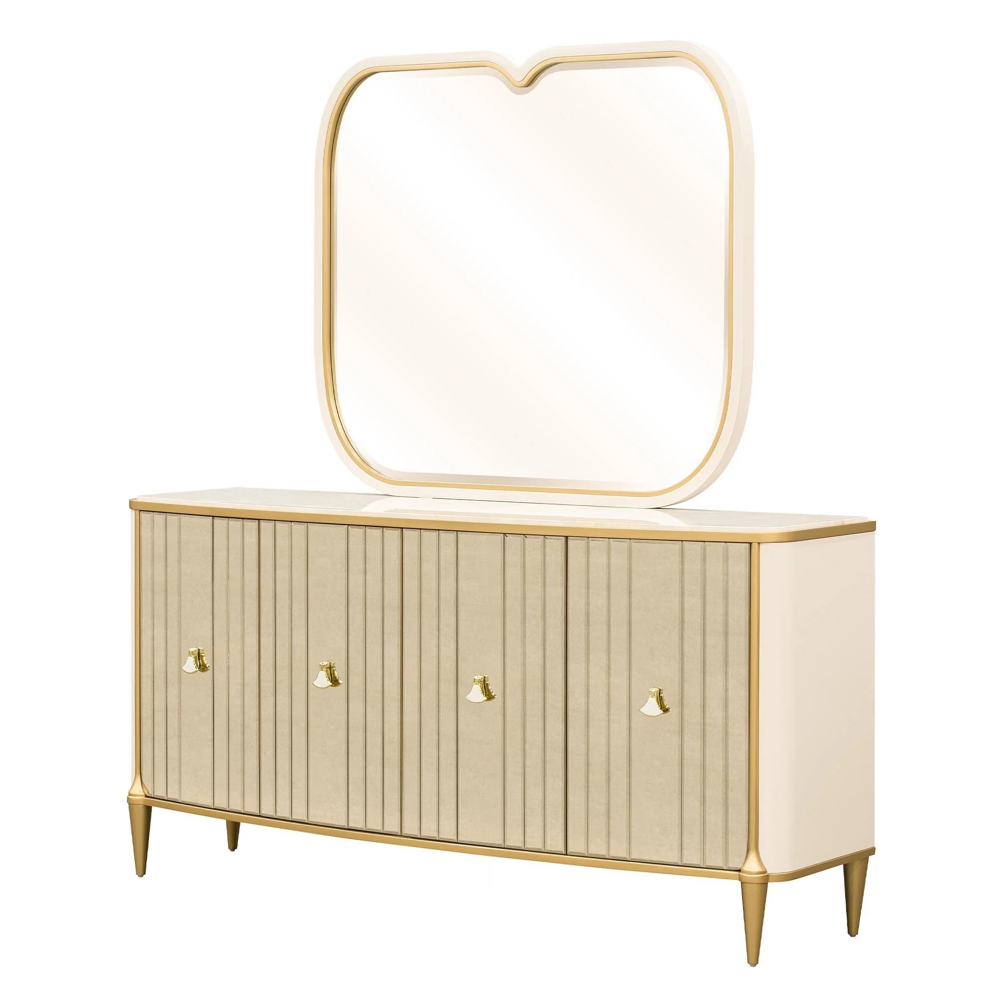 Scotts Square Sideboard with Wall Mirror - Light Champagne - Image 2