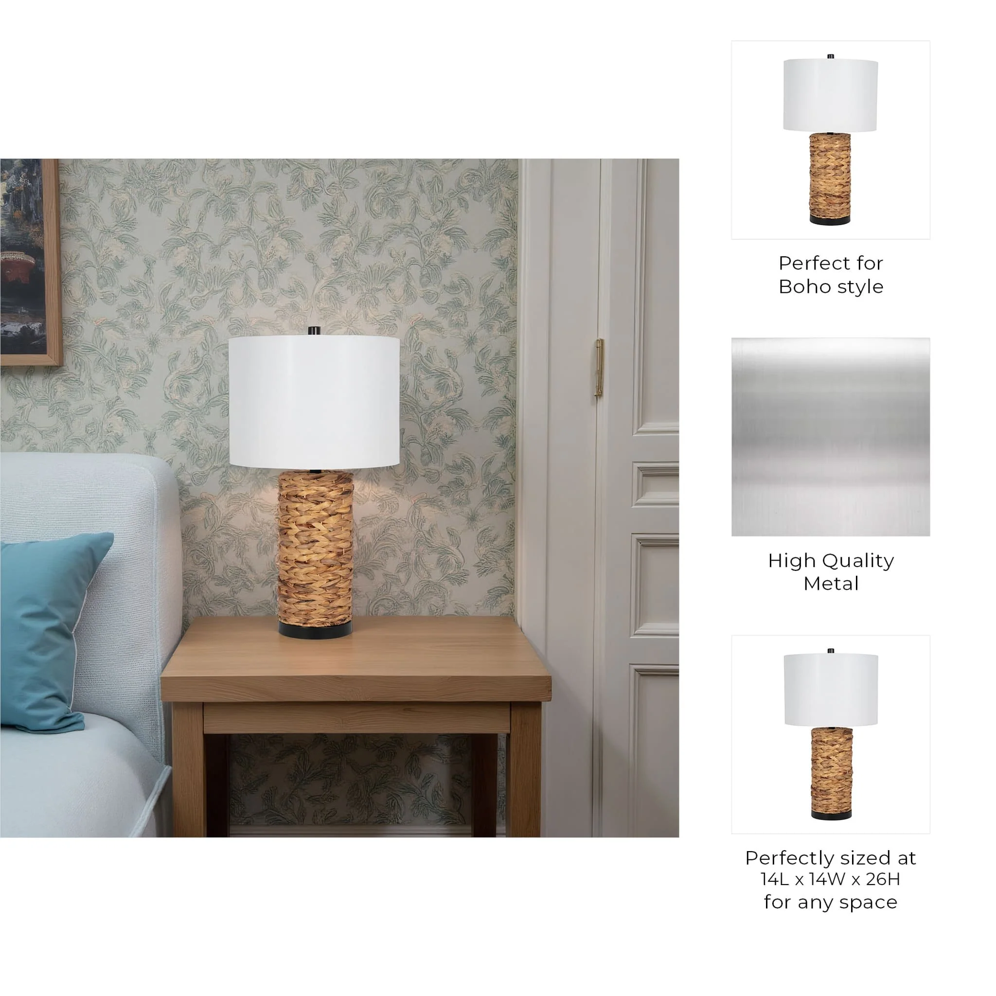 Seagrass 26" Pillar Table Lamp, Natural - Image 10