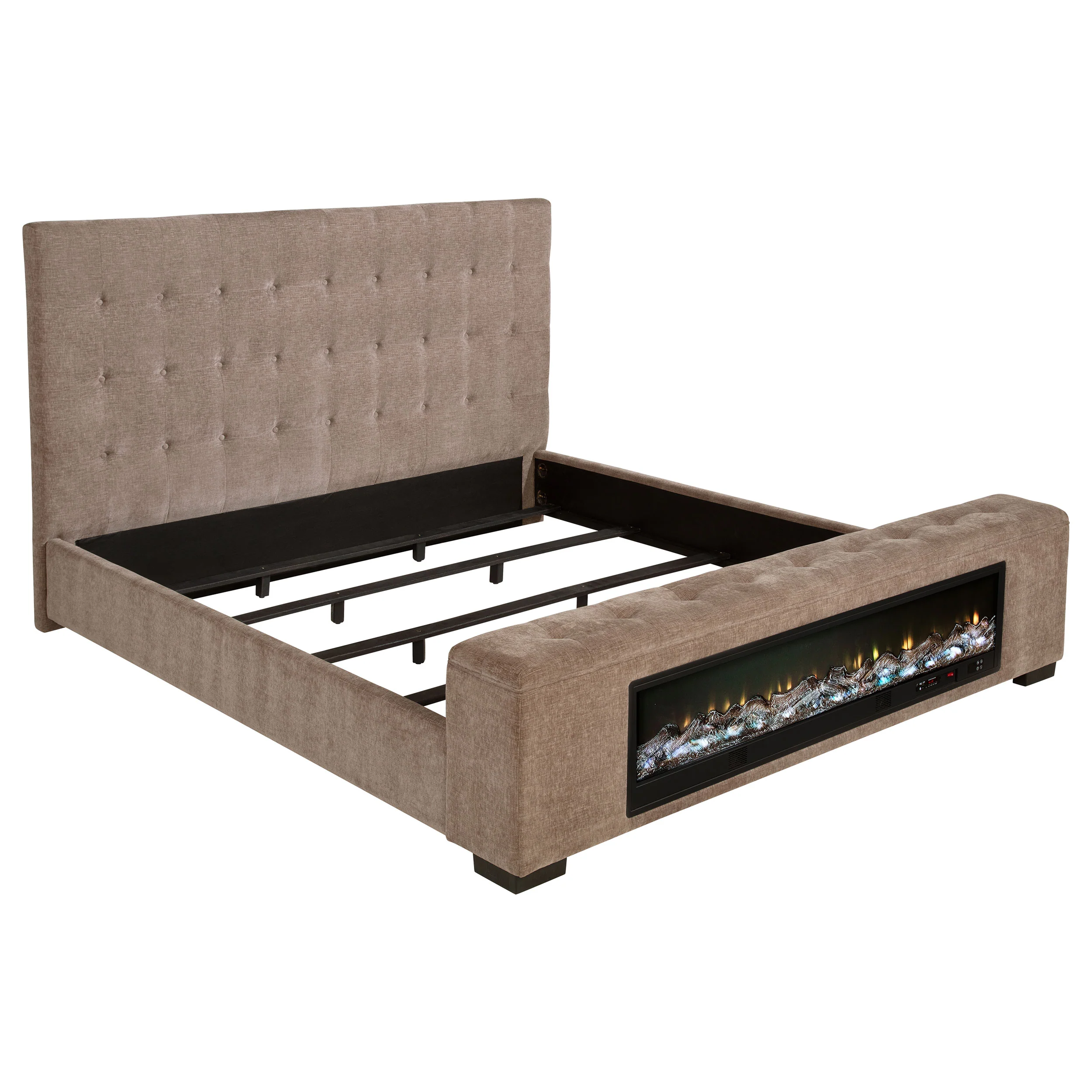 Senna Panel Bed with Bluetooth Speaker and Flame Visualizer - Image 13