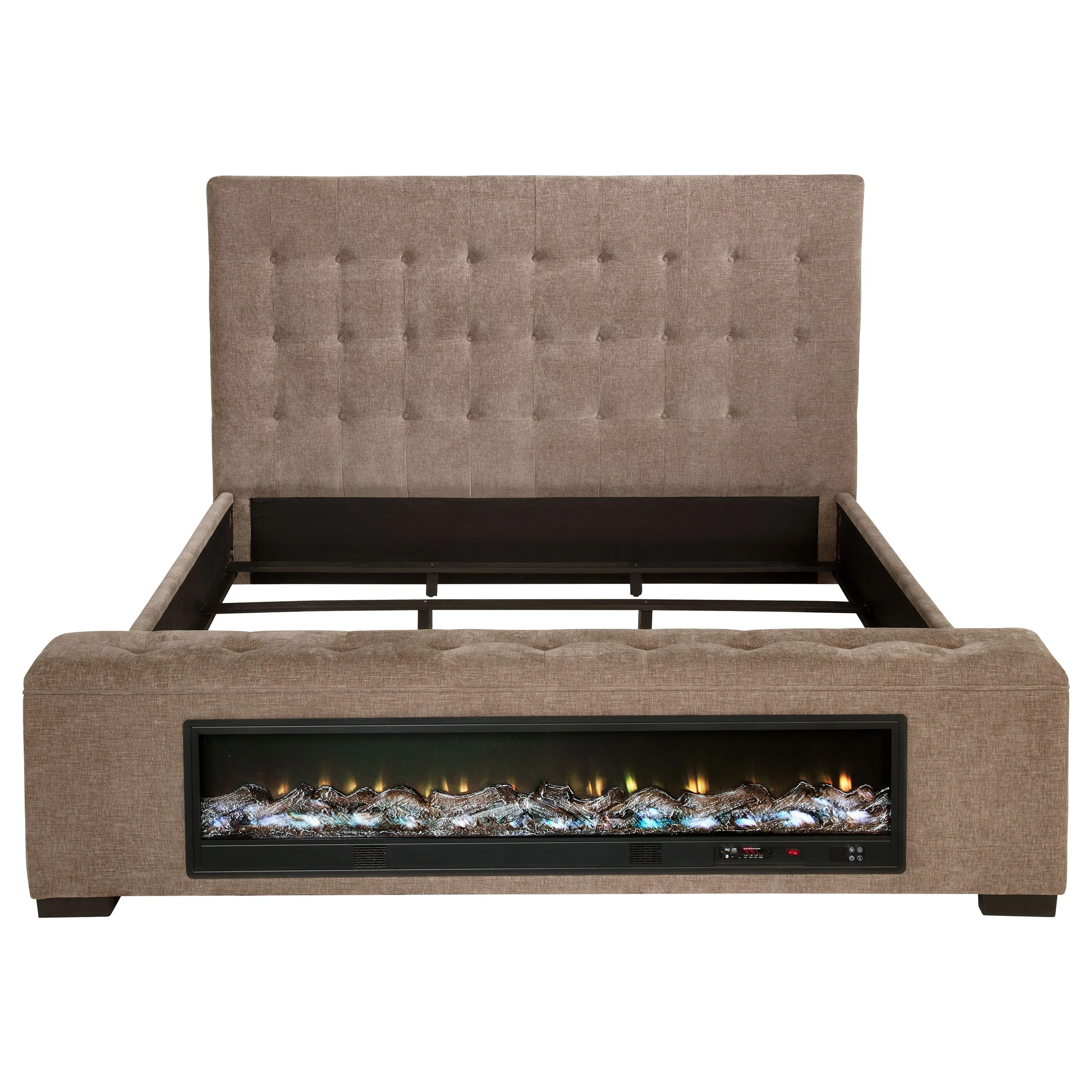 Senna Panel Bed with Bluetooth Speaker and Flame Visualizer - Image 4