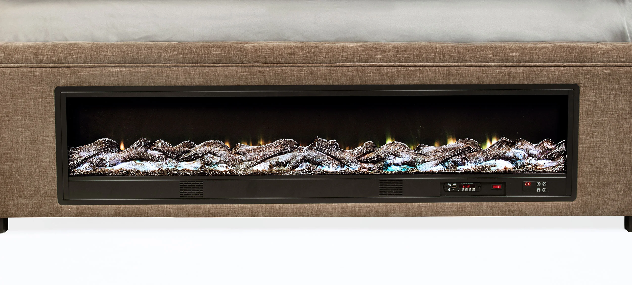 Senna Panel Bed with Bluetooth Speaker and Flame Visualizer - Image 8