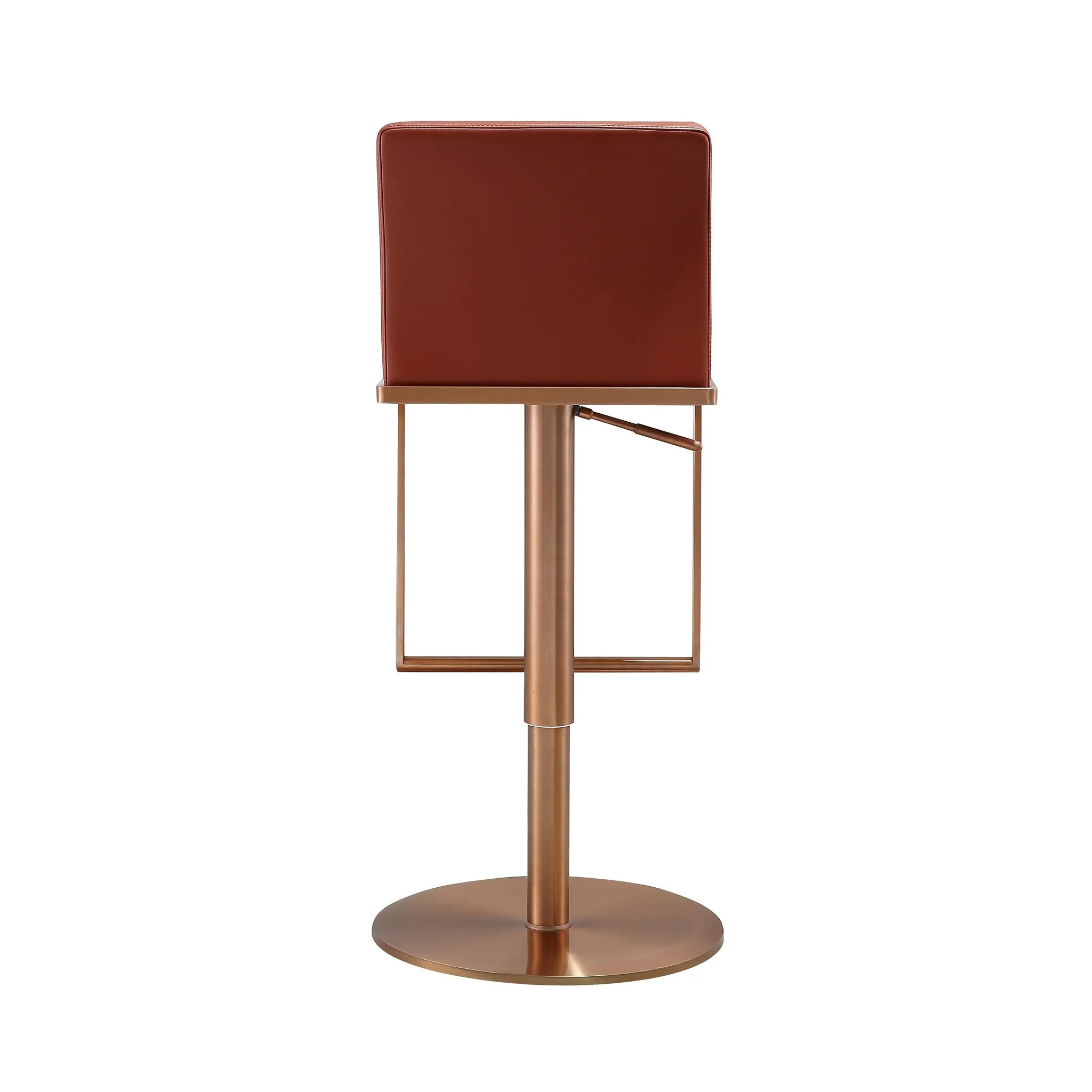 Sentinel Saddle Brown and Rose Gold Adjustable Stool - Image 4