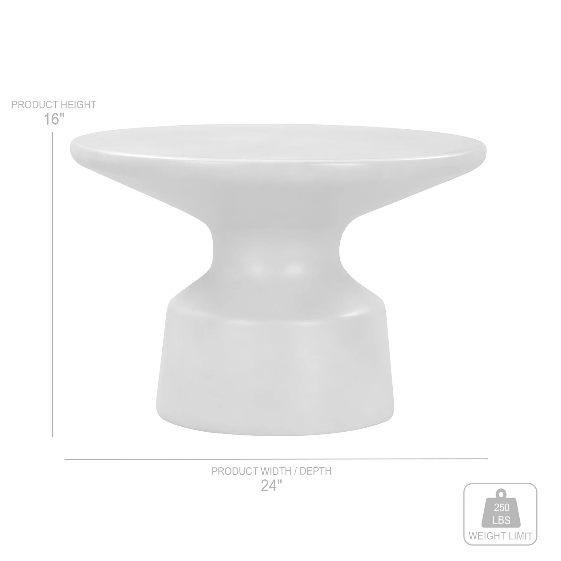 Sephie Round Pedestal Coffee Table in Gray Concrete - Image 5